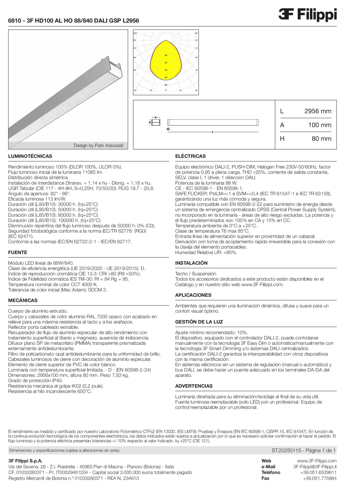 6810 - 3F HD100 AL HO 88-840 DALI GSP L2956 - Datasheet - es