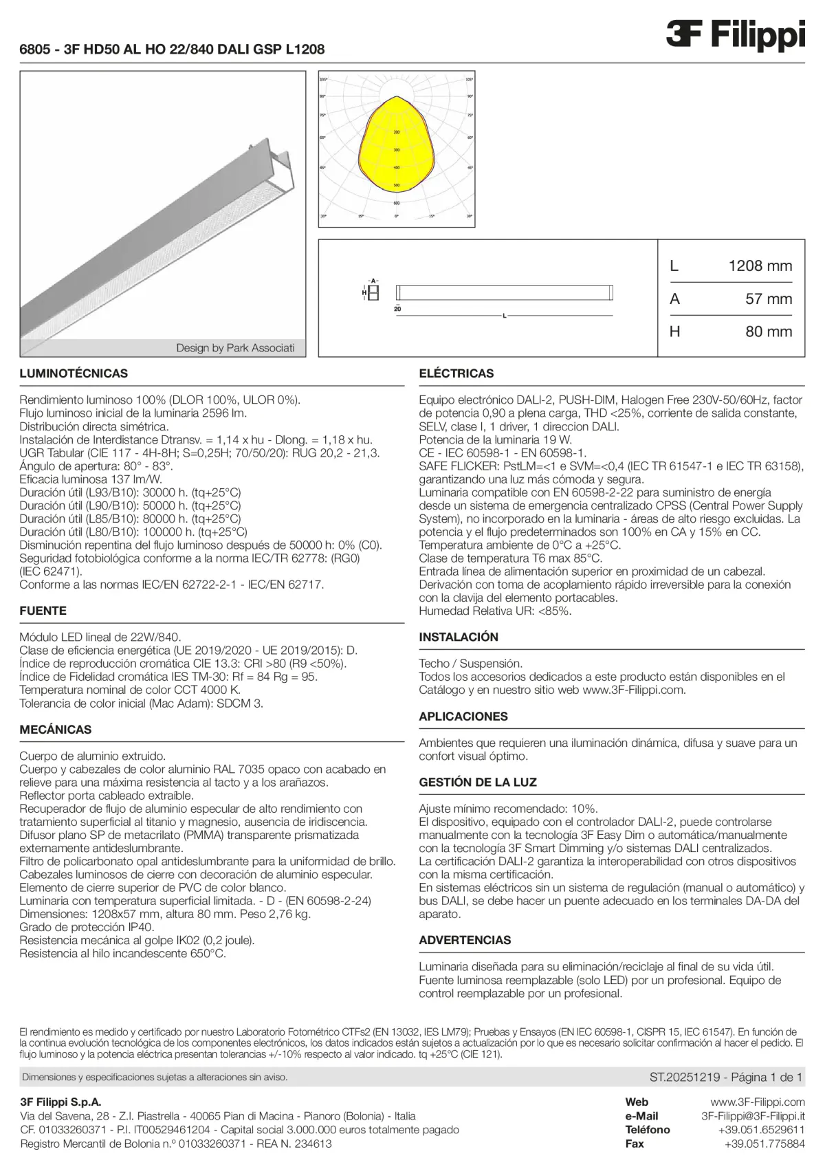 6805 - 3F HD50 AL HO 22-840 DALI GSP L1208 - Datasheet - es