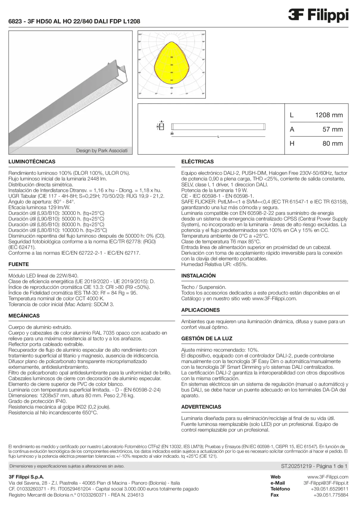 6823 - 3F HD50 AL HO 22-840 DALI FDP L1208 - Datasheet - es