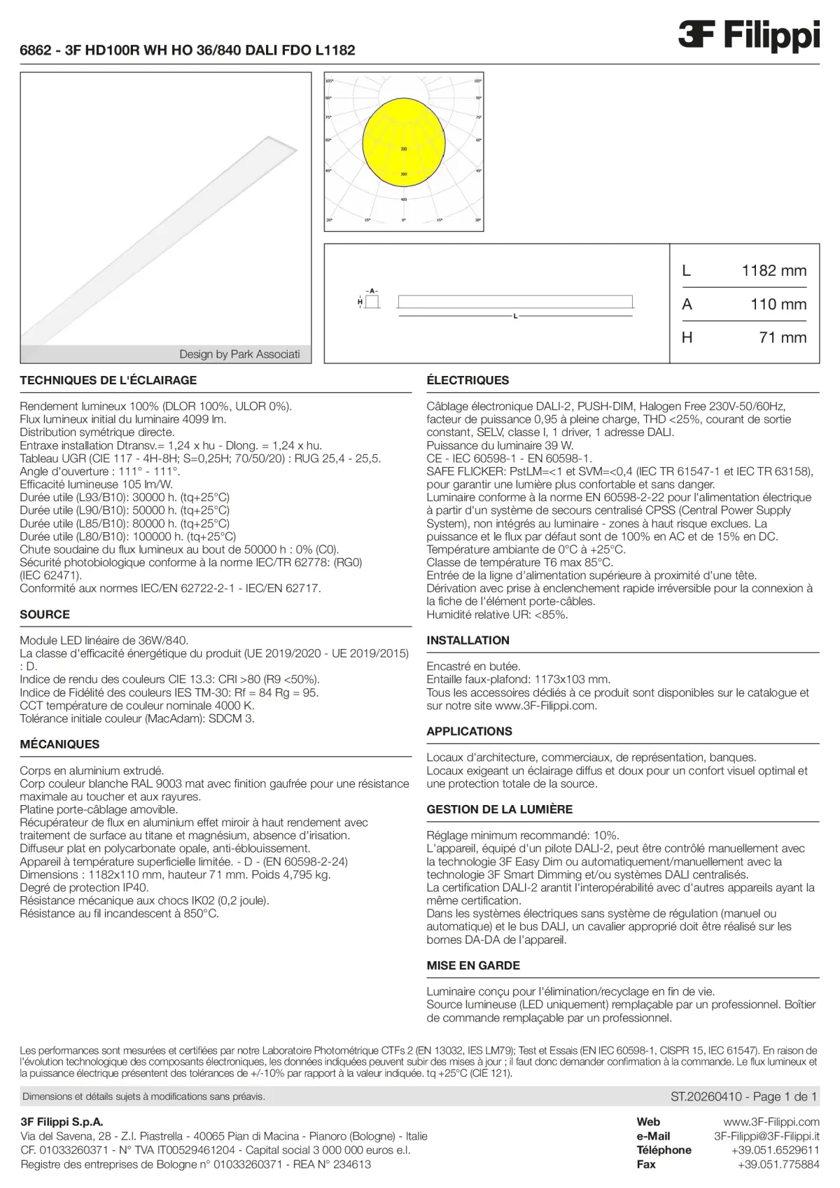 6862 - 3F HD100R WH HO 36-840 DALI FDO L1182 - Datasheet - fr