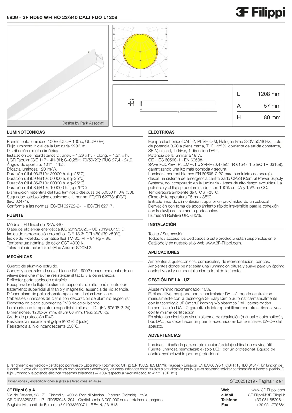 6829 - 3F HD50 WH HO 22-840 DALI FDO L1208 - Datasheet - es