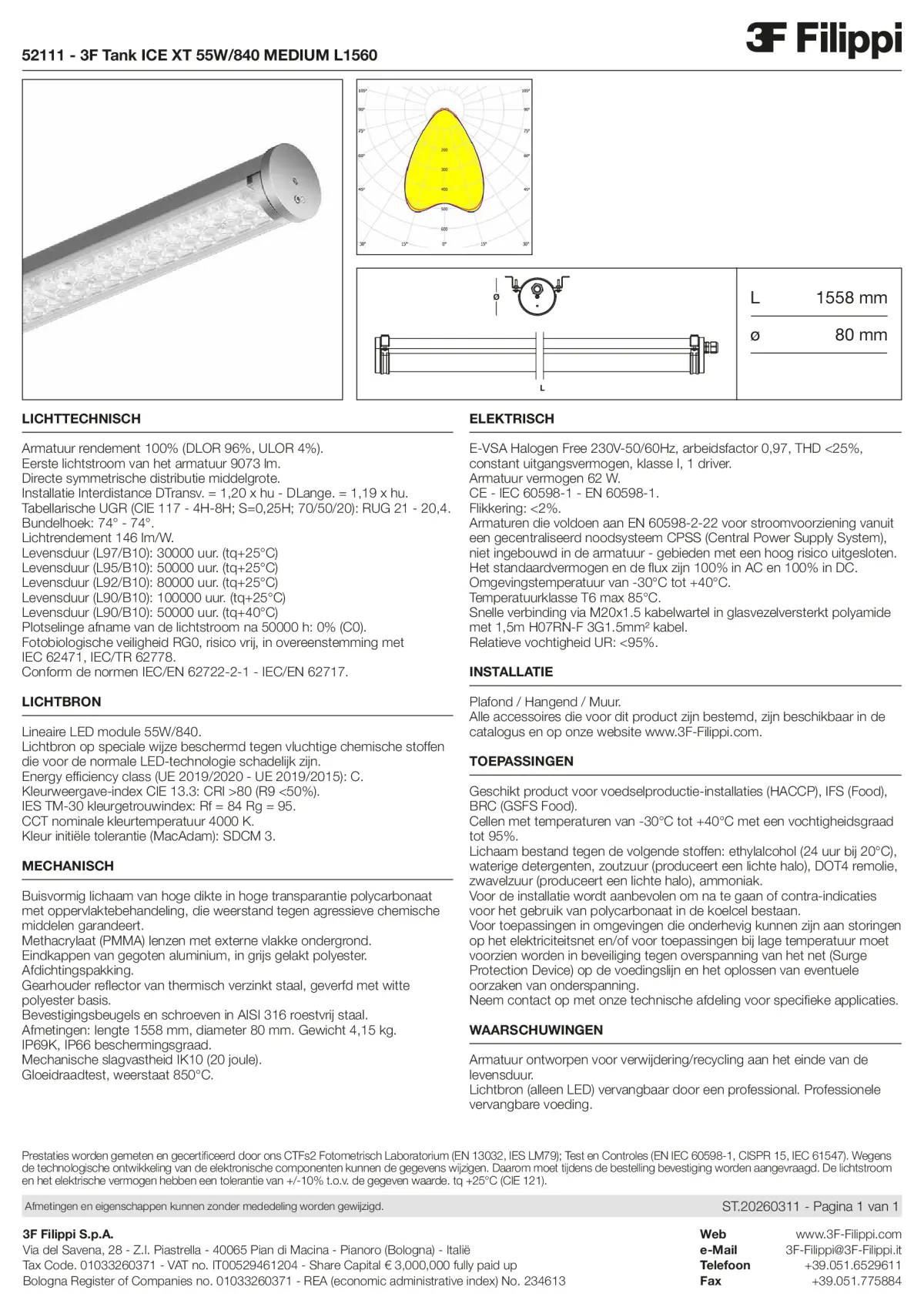 52111 - 3F Tank ICE XT 55W-840 MEDIUM L1560 - Datasheet - nl