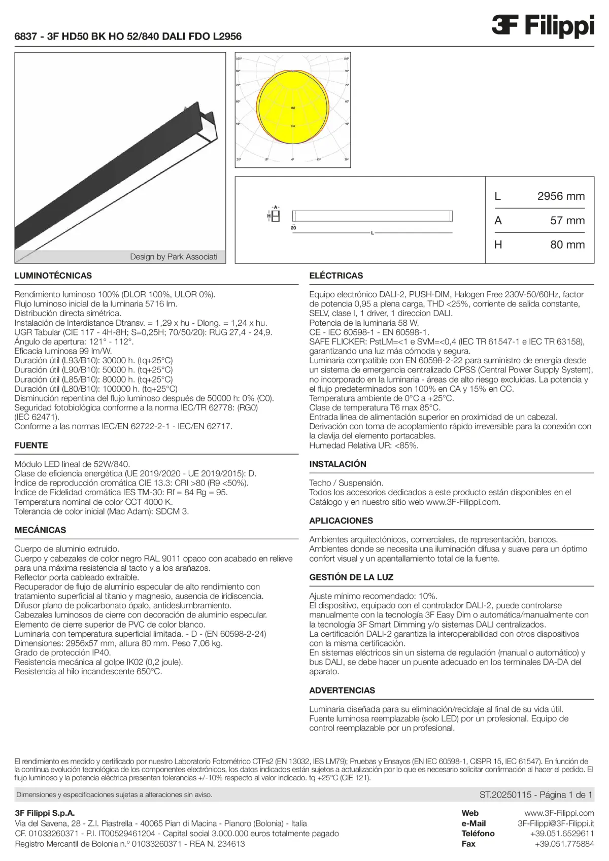 6837 - 3F HD50 BK HO 52-840 DALI FDO L2956 - Datasheet - es