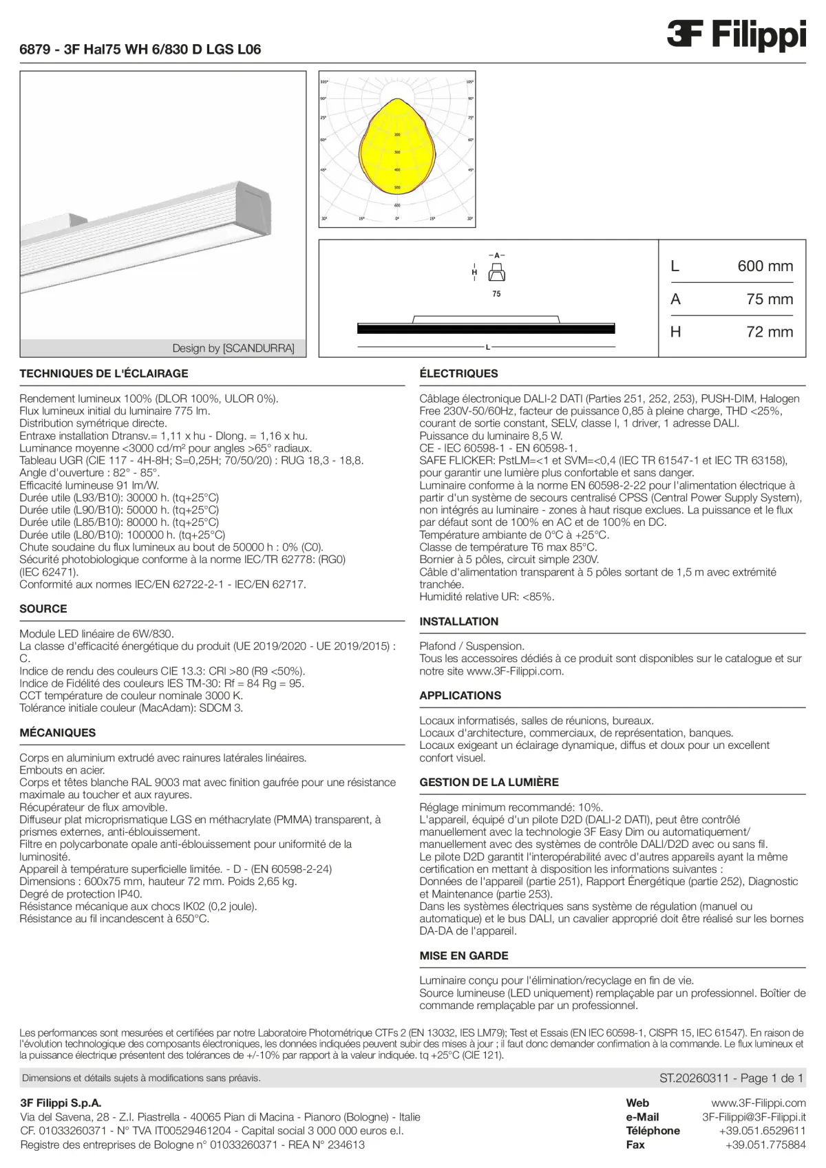 6879 - 3F Hal75 WH 6-830 D LGS L06 - Datasheet - fr