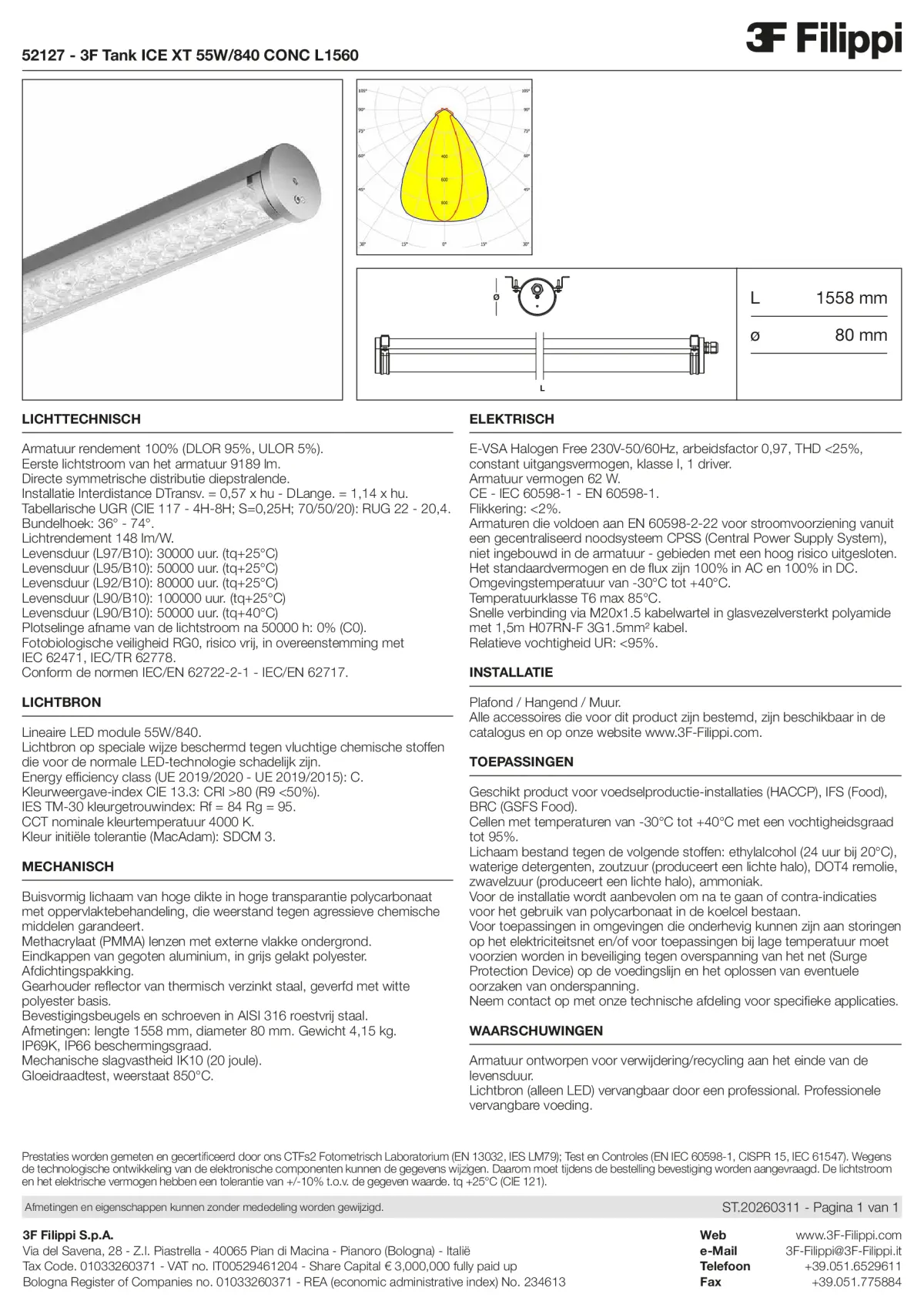 52127 - 3F Tank ICE XT 55W-840 CONC L1560 - Datasheet - nl