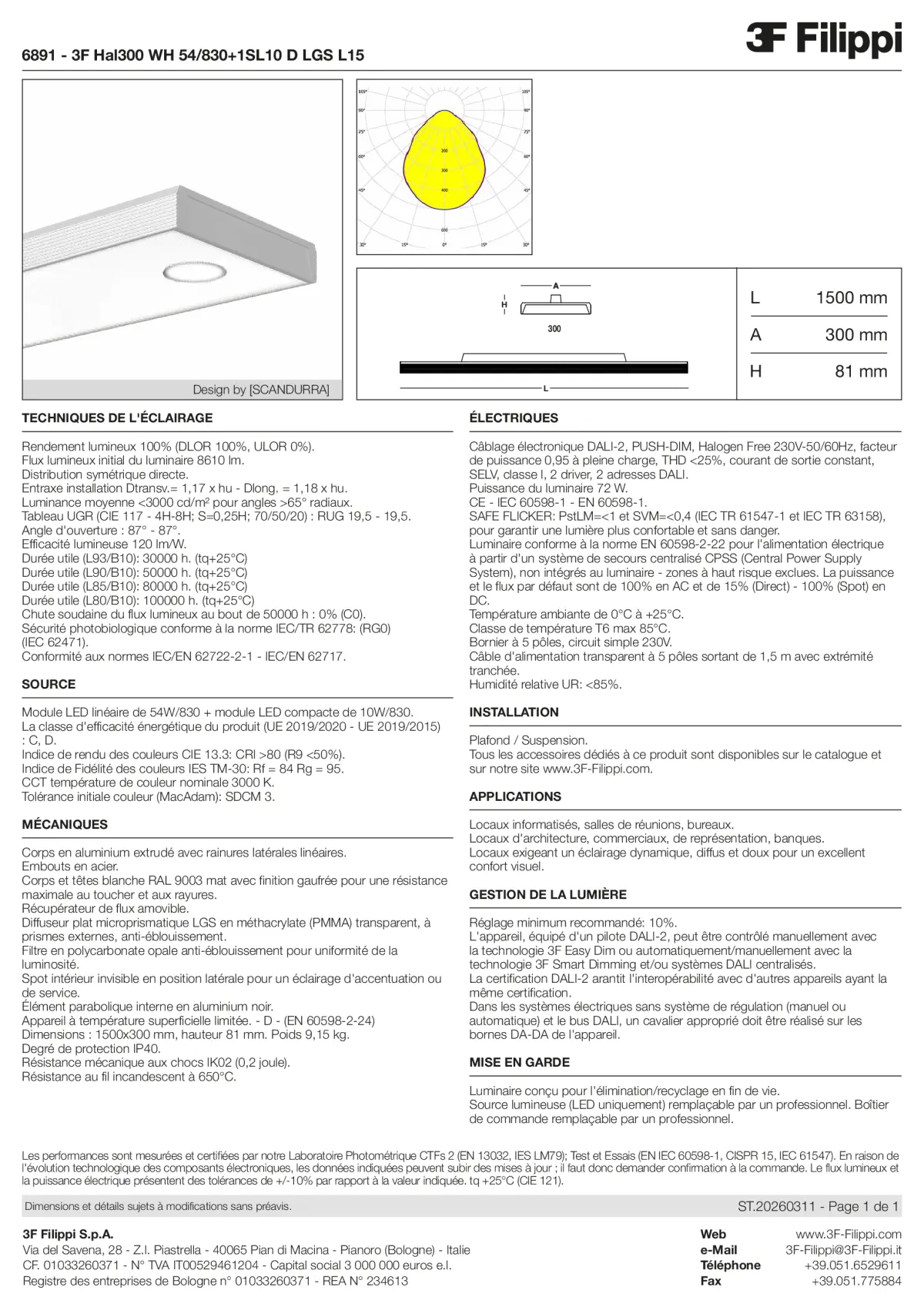 6891 - 3F Hal300 WH 54-830+1SL10 D LGS L15 - Datasheet - fr