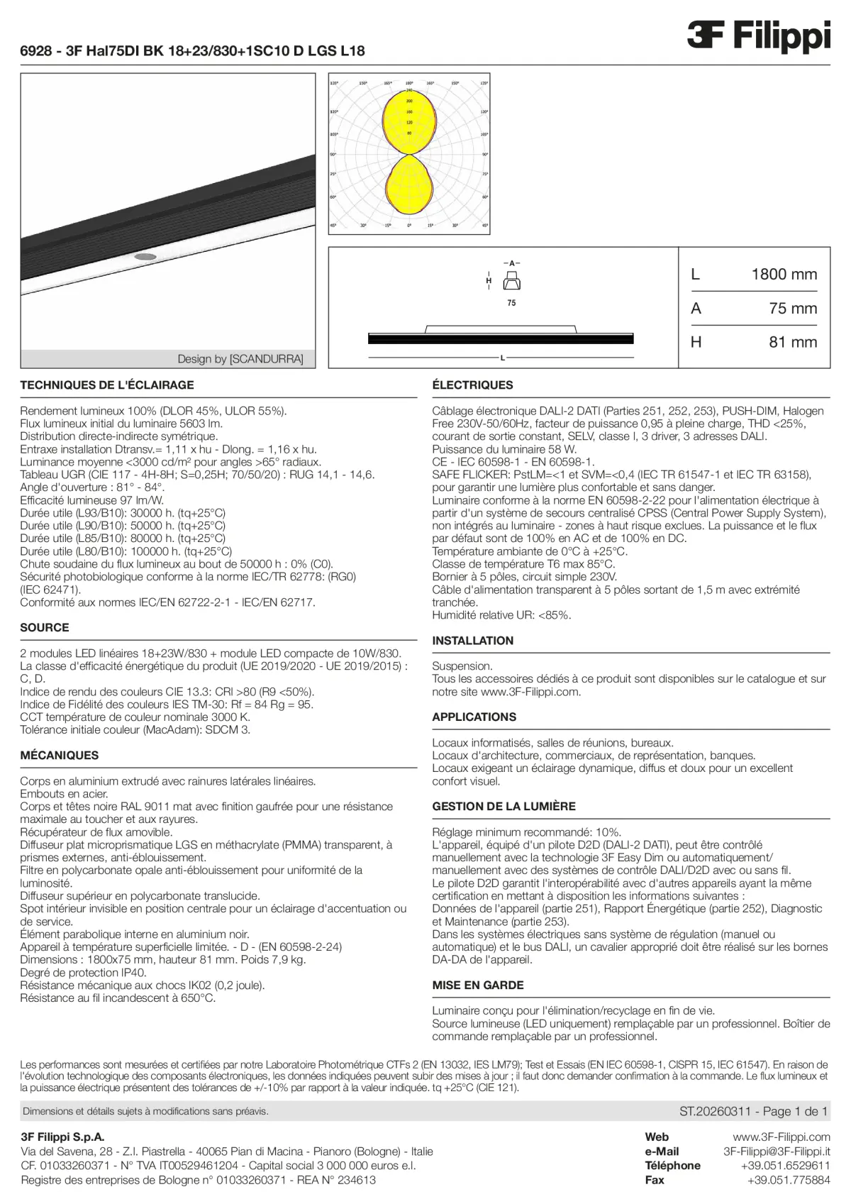 6928 - 3F Hal75DI BK 18+23-830+1SC10 D LGS L18 - Datasheet - fr