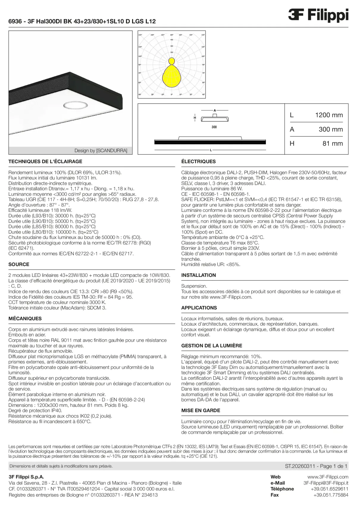 6936 - 3F Hal300DI BK 43+23-830+1SL10 D LGS L12 - Datasheet - fr