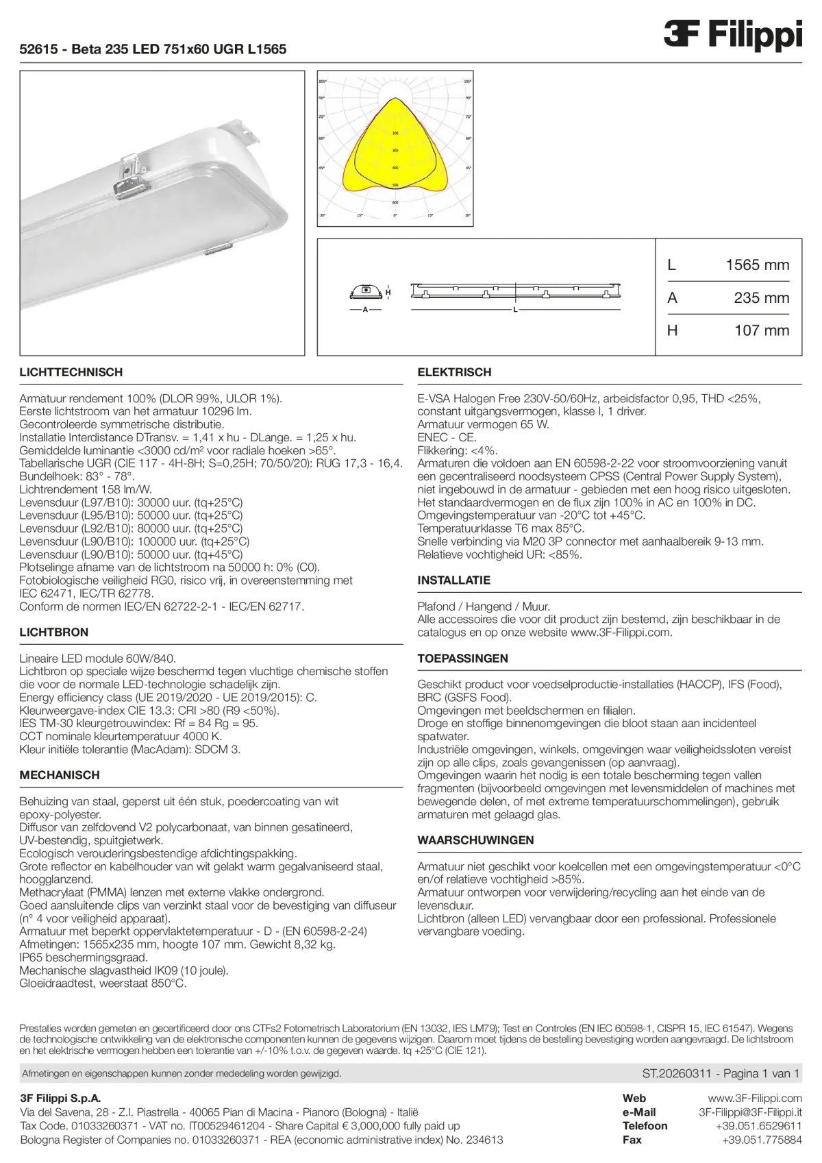 52615 - Beta 235 LED 751x60 UGR L1565 - Datasheet - nl