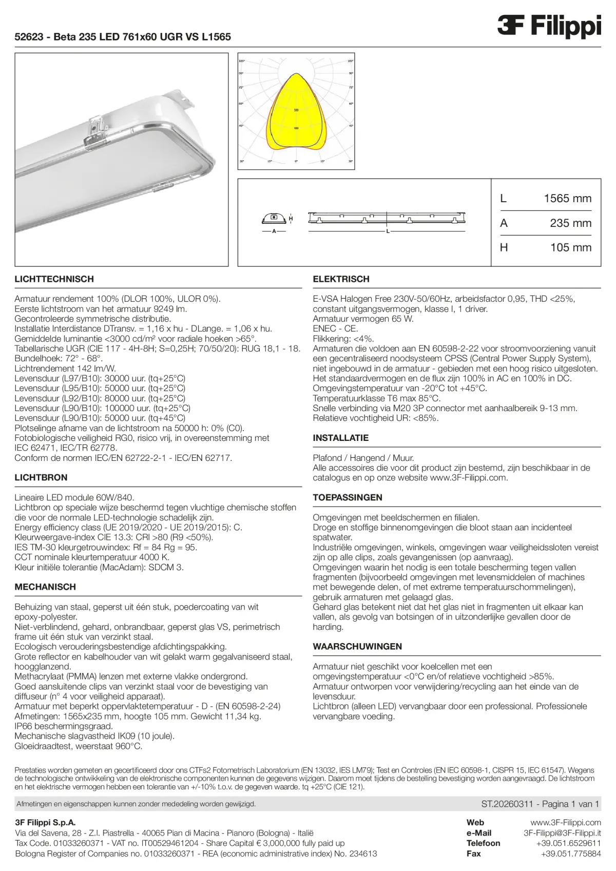 52623 - Beta 235 LED 761x60 UGR VS L1565 - Datasheet - nl