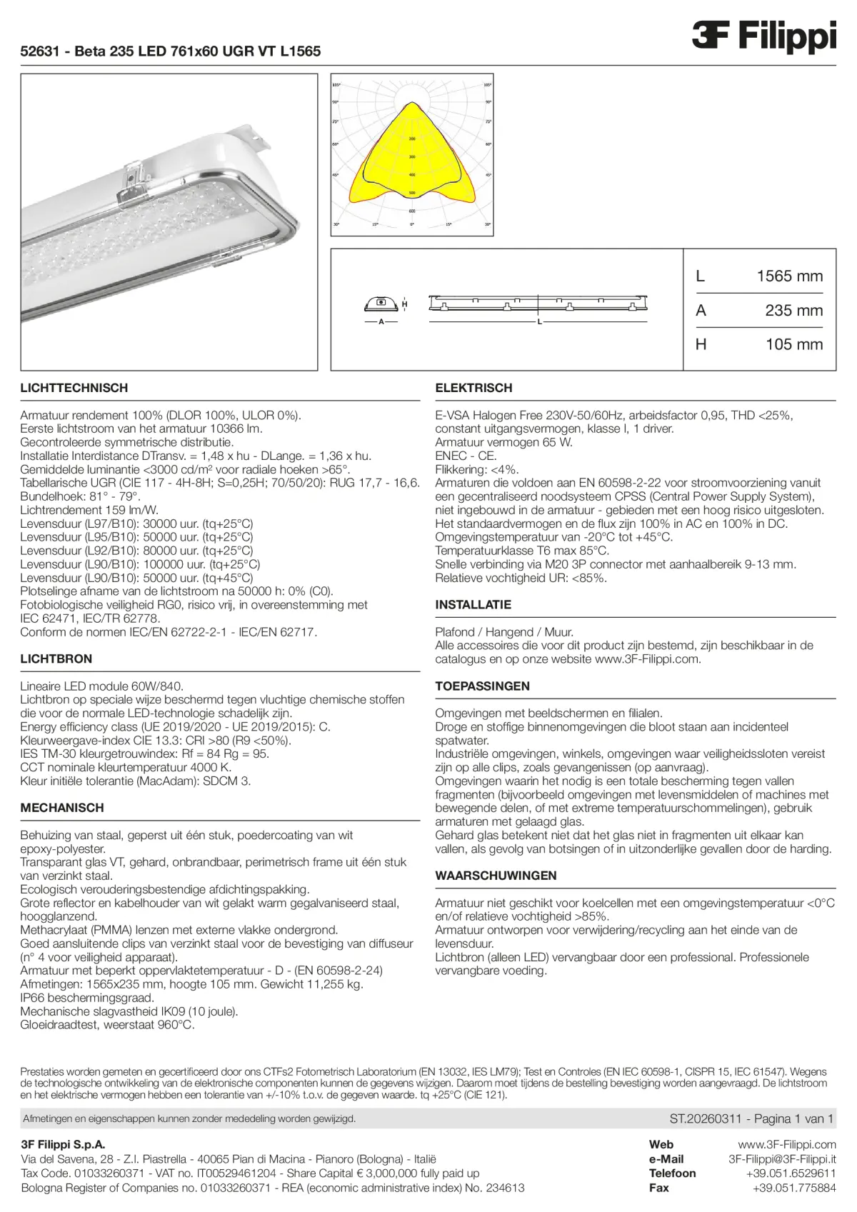52631 - Beta 235 LED 761x60 UGR VT L1565 - Datasheet - nl