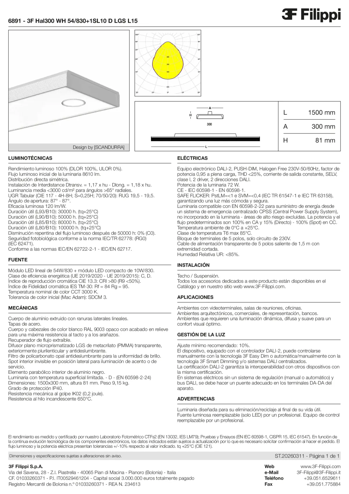 6891 - 3F Hal300 WH 54-830+1SL10 D LGS L15 - Datasheet - es