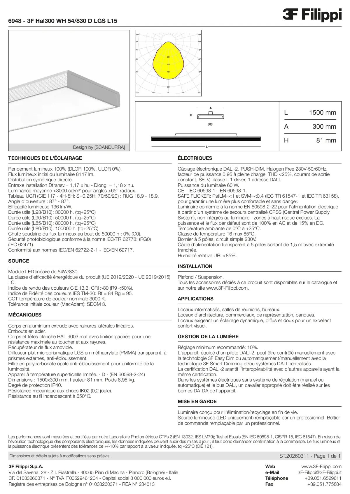 6948 - 3F Hal300 WH 54-830 D LGS L15 - Datasheet - fr