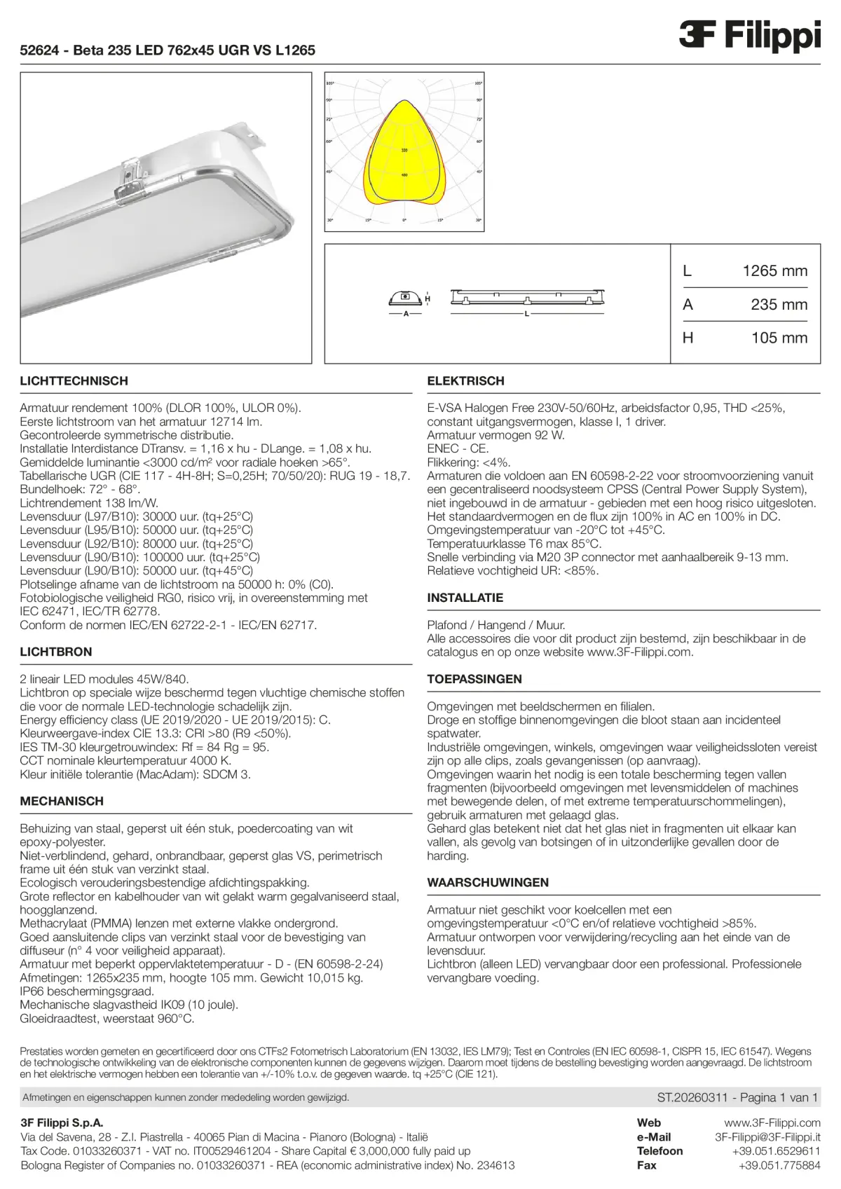 52624 - Beta 235 LED 762x45 UGR VS L1265 - Datasheet - nl