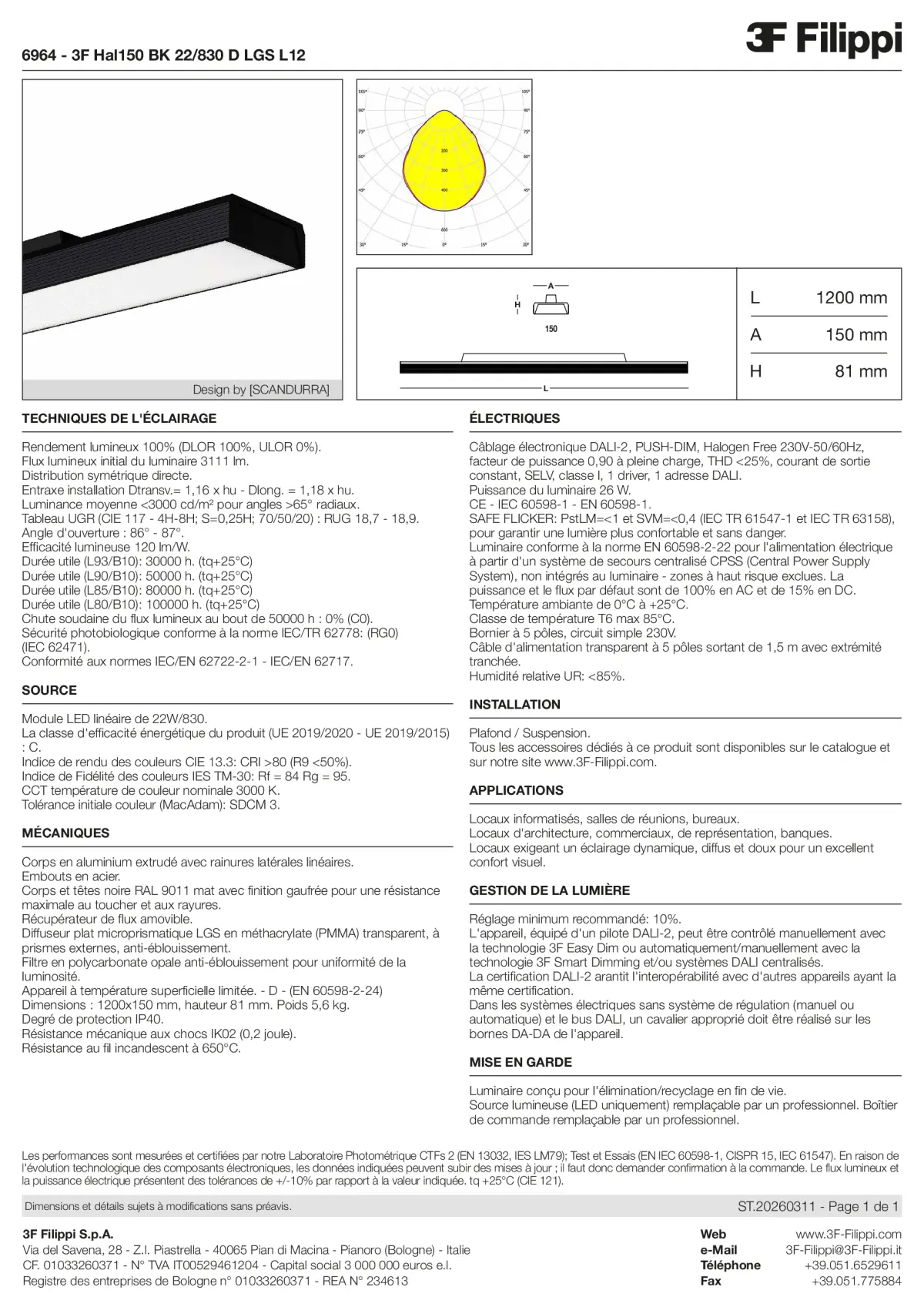 6964 - 3F Hal150 BK 22-830 D LGS L12 - Datasheet - fr
