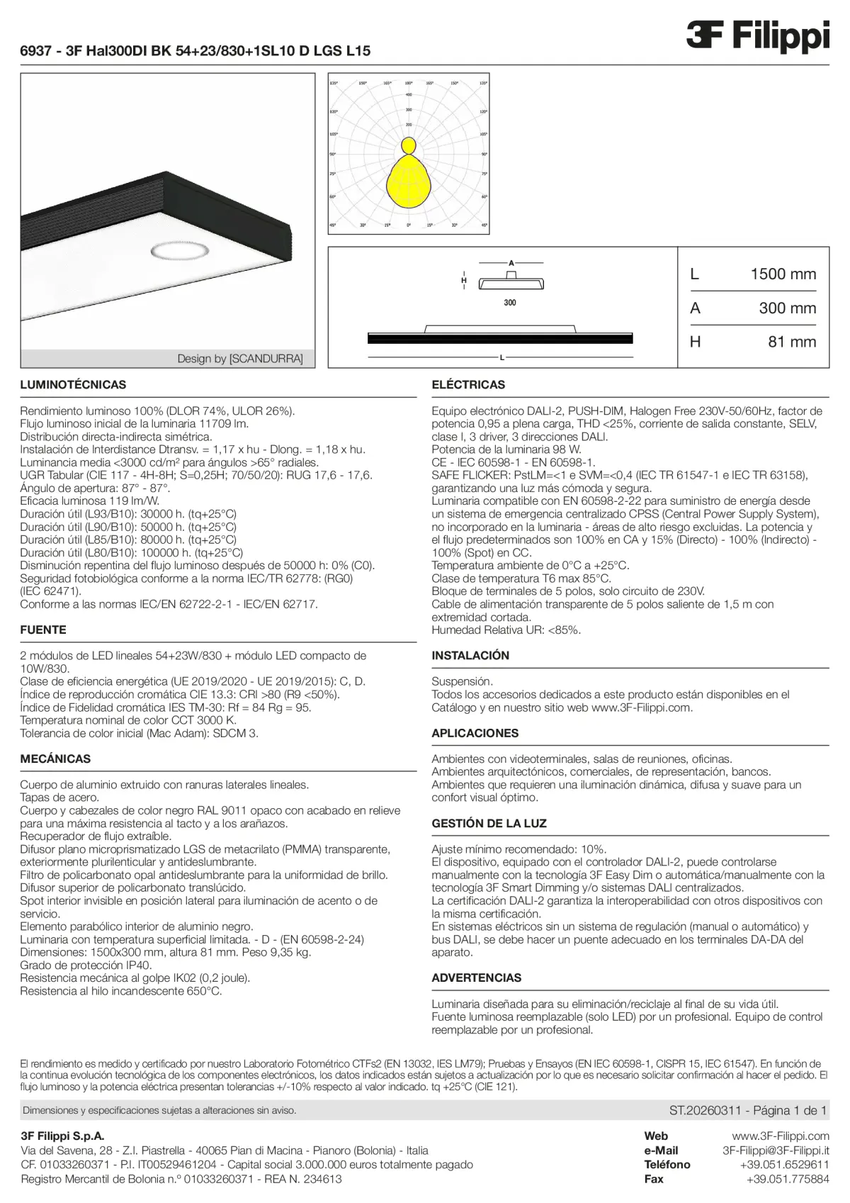 6937 - 3F Hal300DI BK 54+23-830+1SL10 D LGS L15 - Datasheet - es