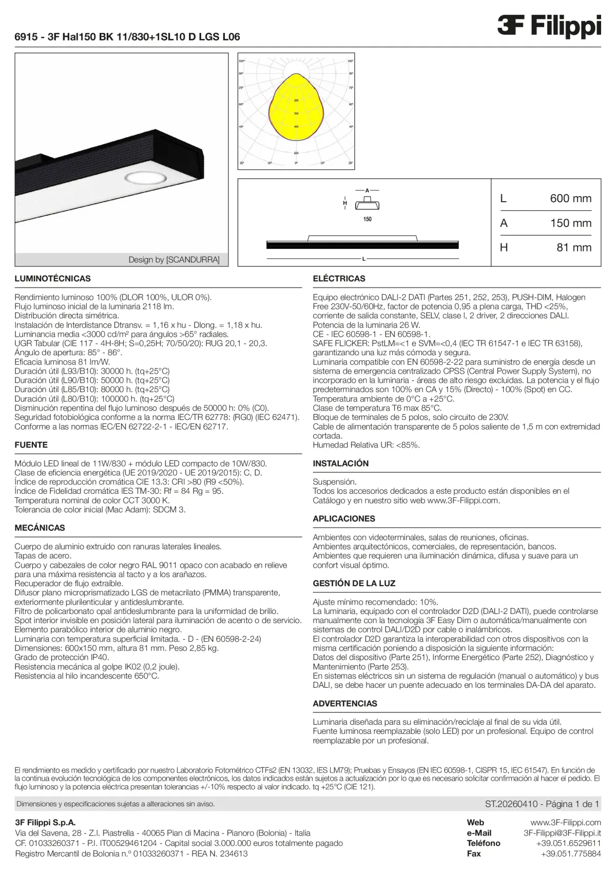 6915 - 3F Hal150 BK 11-830+1SL10 D LGS L06 - Datasheet - es