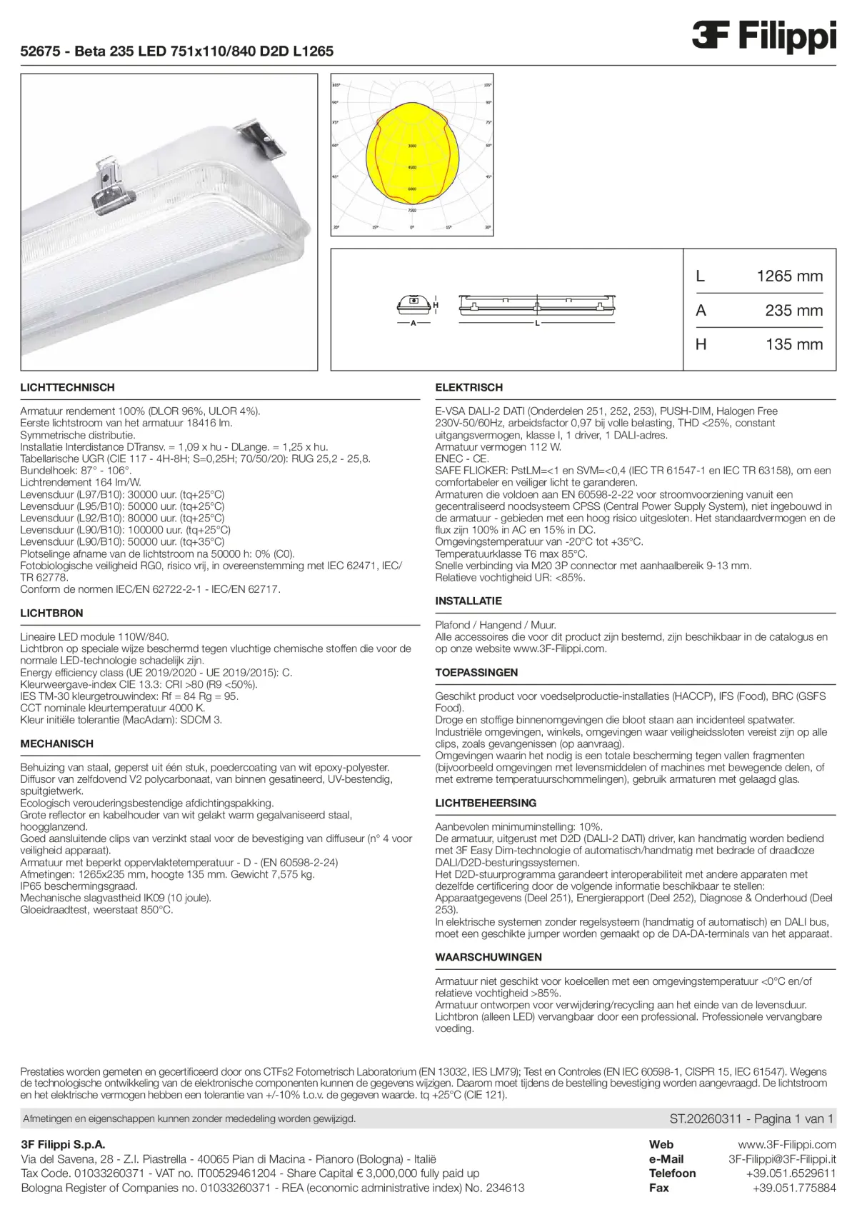 52675 - Beta 235 LED 751x110-840 D2D L1265 - Datasheet - nl
