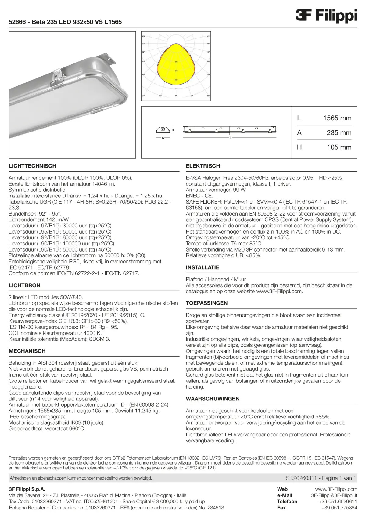 52666 - Beta 235 LED 932x50 VS L1565 - Datasheet - nl
