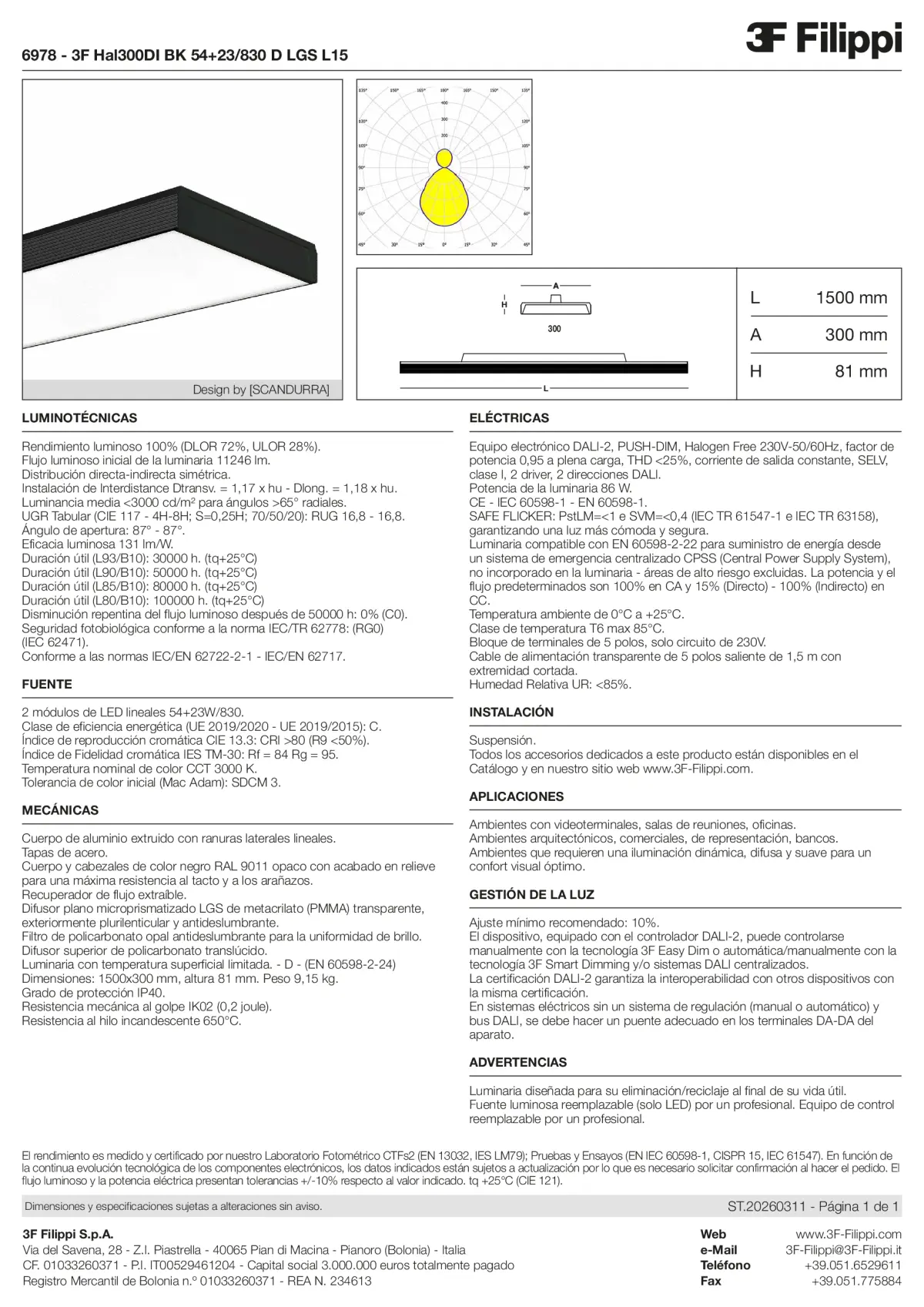 6978 - 3F Hal300DI BK 54+23-830 D LGS L15 - Datasheet - es