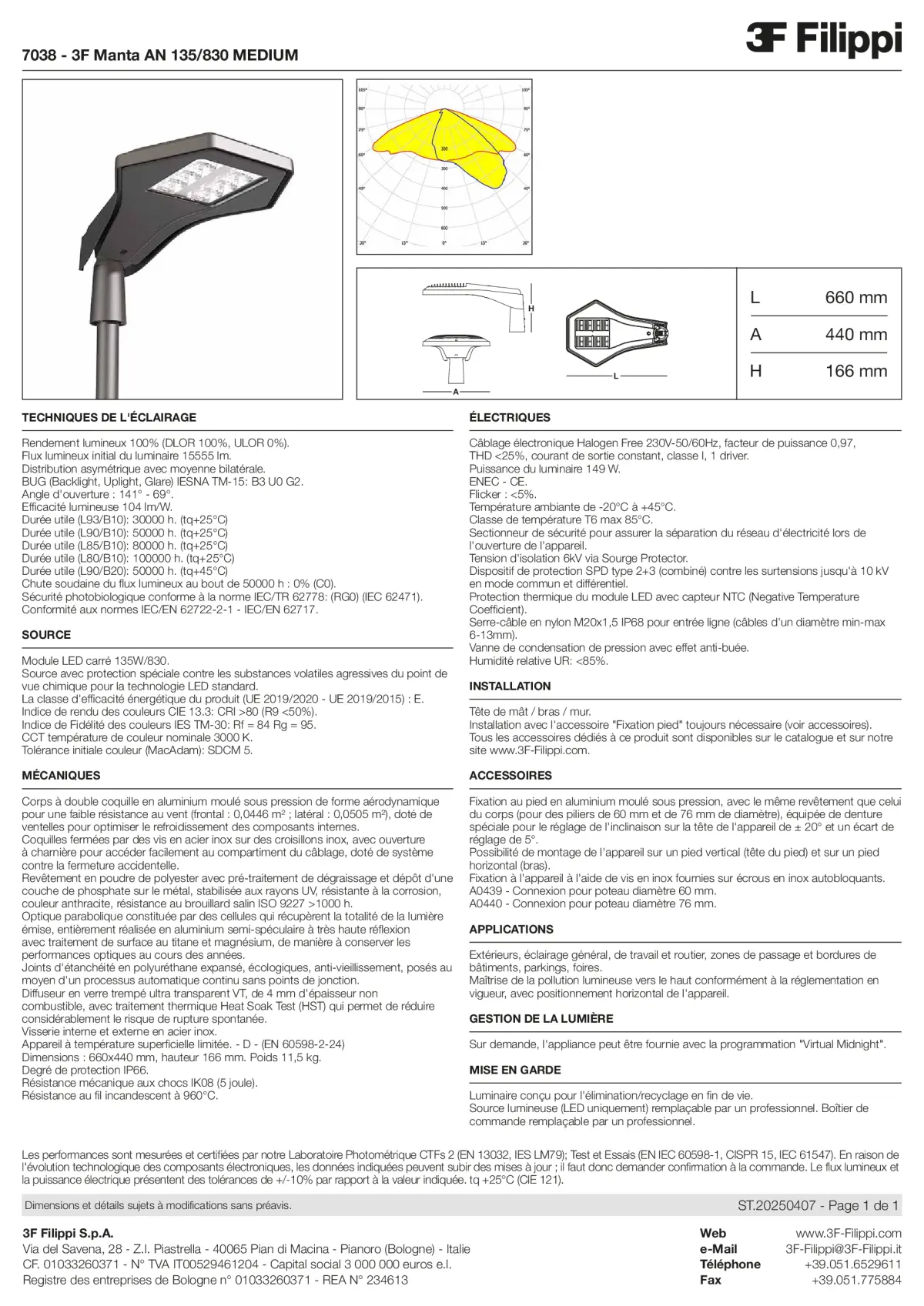 7038 - 3F Manta AN 135-830 MEDIUM - Datasheet - fr