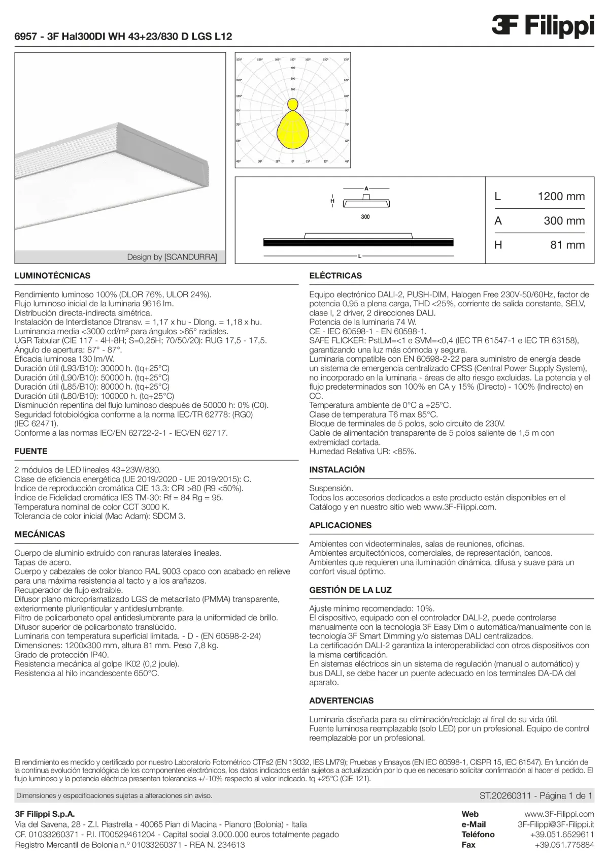 6957 - 3F Hal300DI WH 43+23-830 D LGS L12 - Datasheet - es