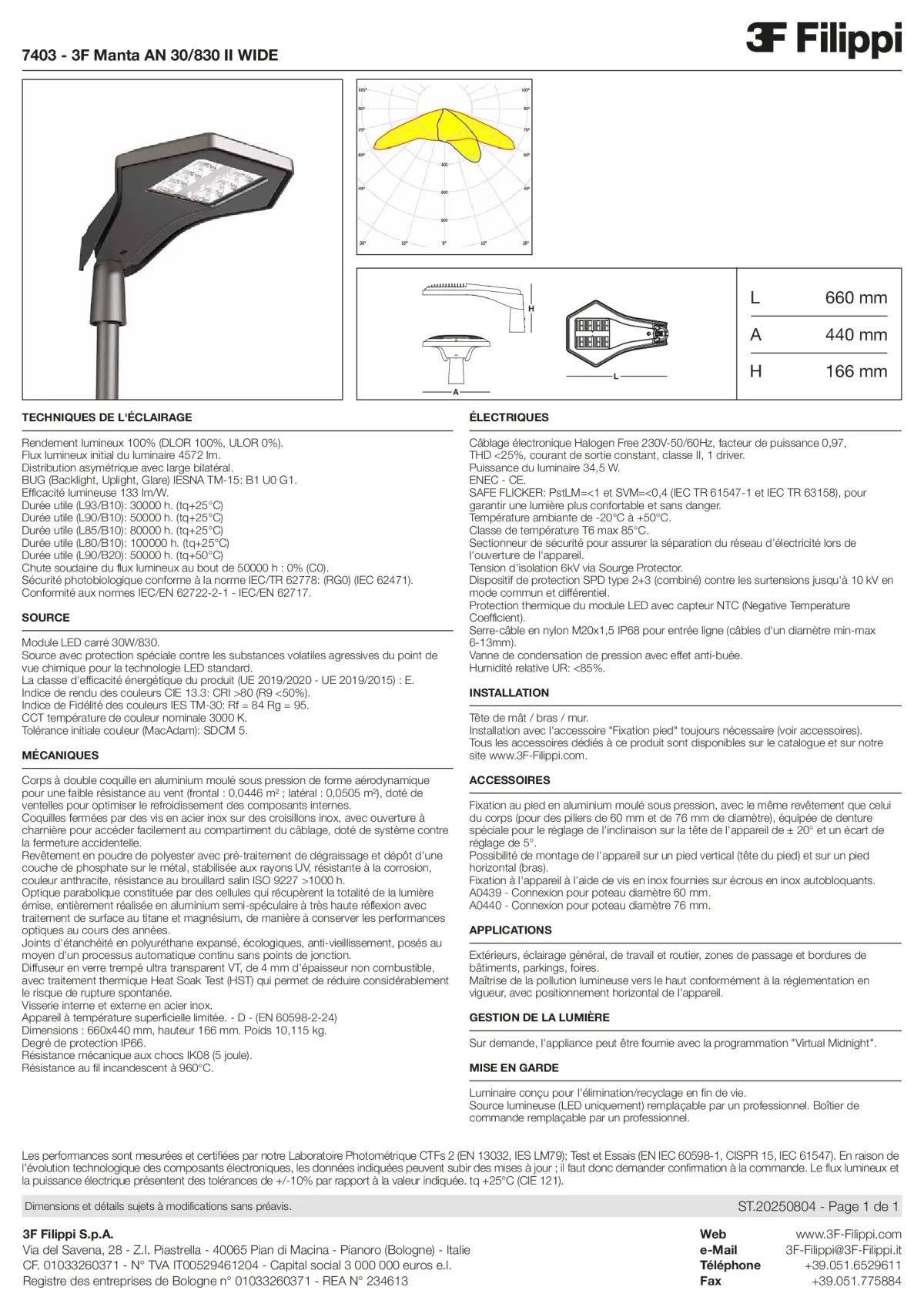 7403 - 3F Manta AN 30-830 II WIDE - Datasheet - fr