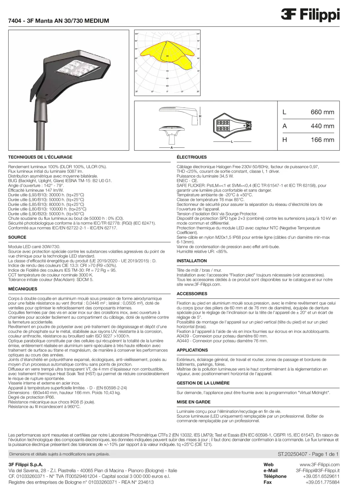 7404 - 3F Manta AN 30-730 MEDIUM - Datasheet - fr