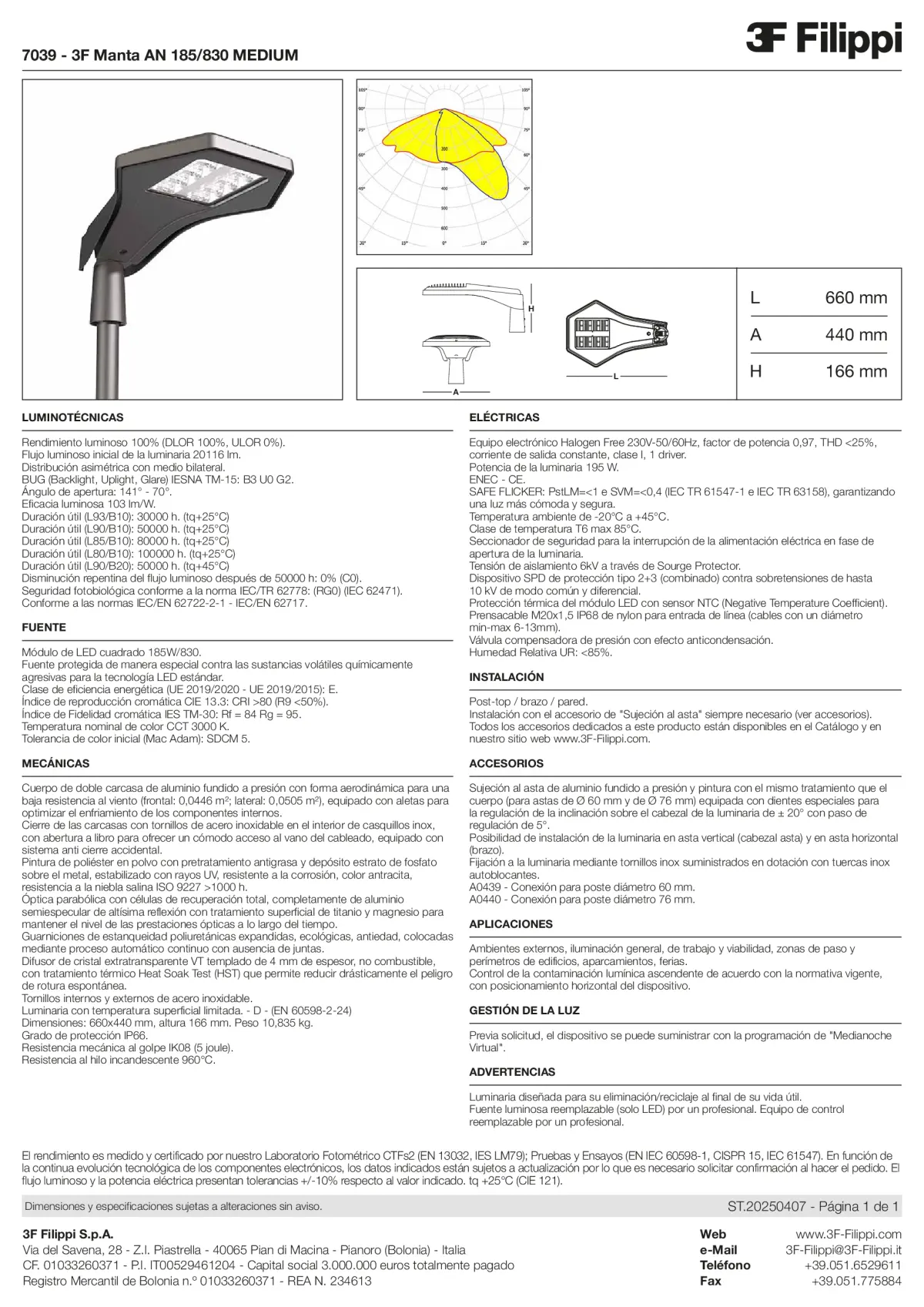 7039 - 3F Manta AN 185-830 MEDIUM - Datasheet - es