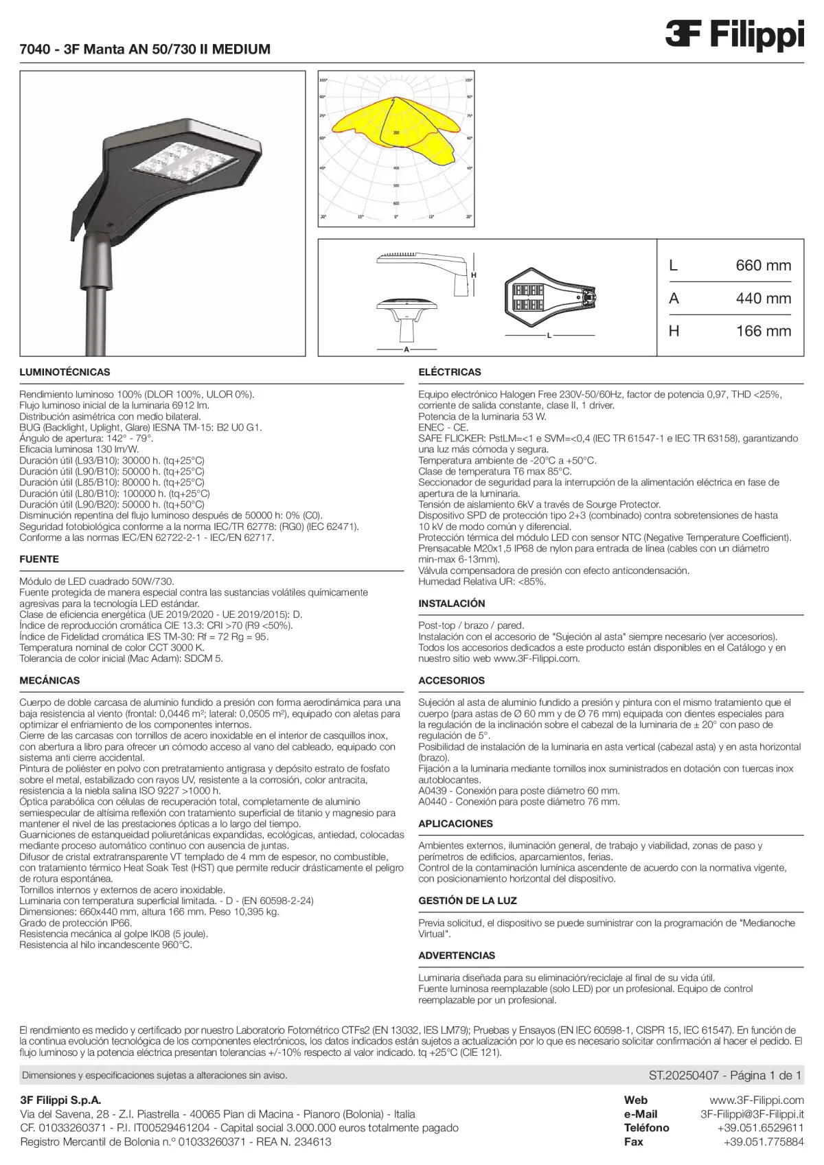 7040 - 3F Manta AN 50-730 II MEDIUM - Datasheet - es