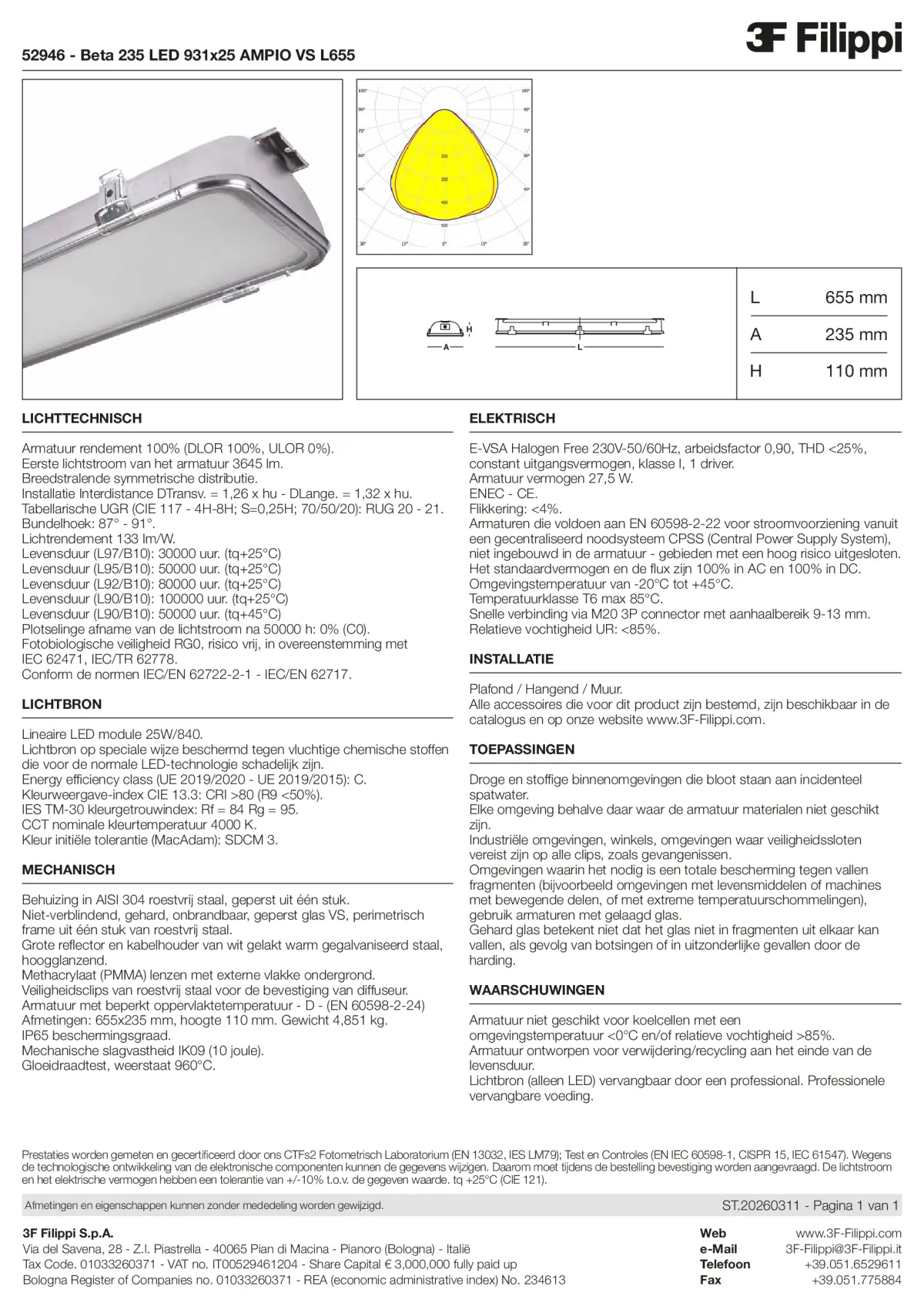 52946 - Beta 235 LED 931x25 AMPIO VS L655 - Datasheet - nl