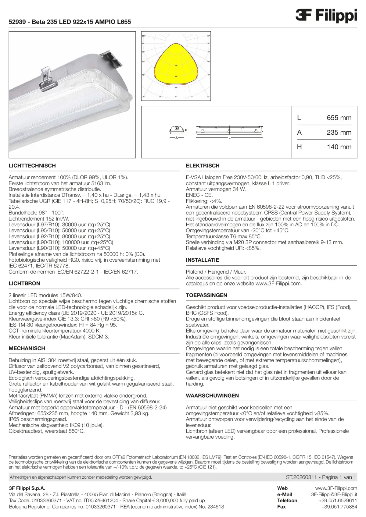 52939 - Beta 235 LED 922x15 AMPIO L655 - Datasheet - nl