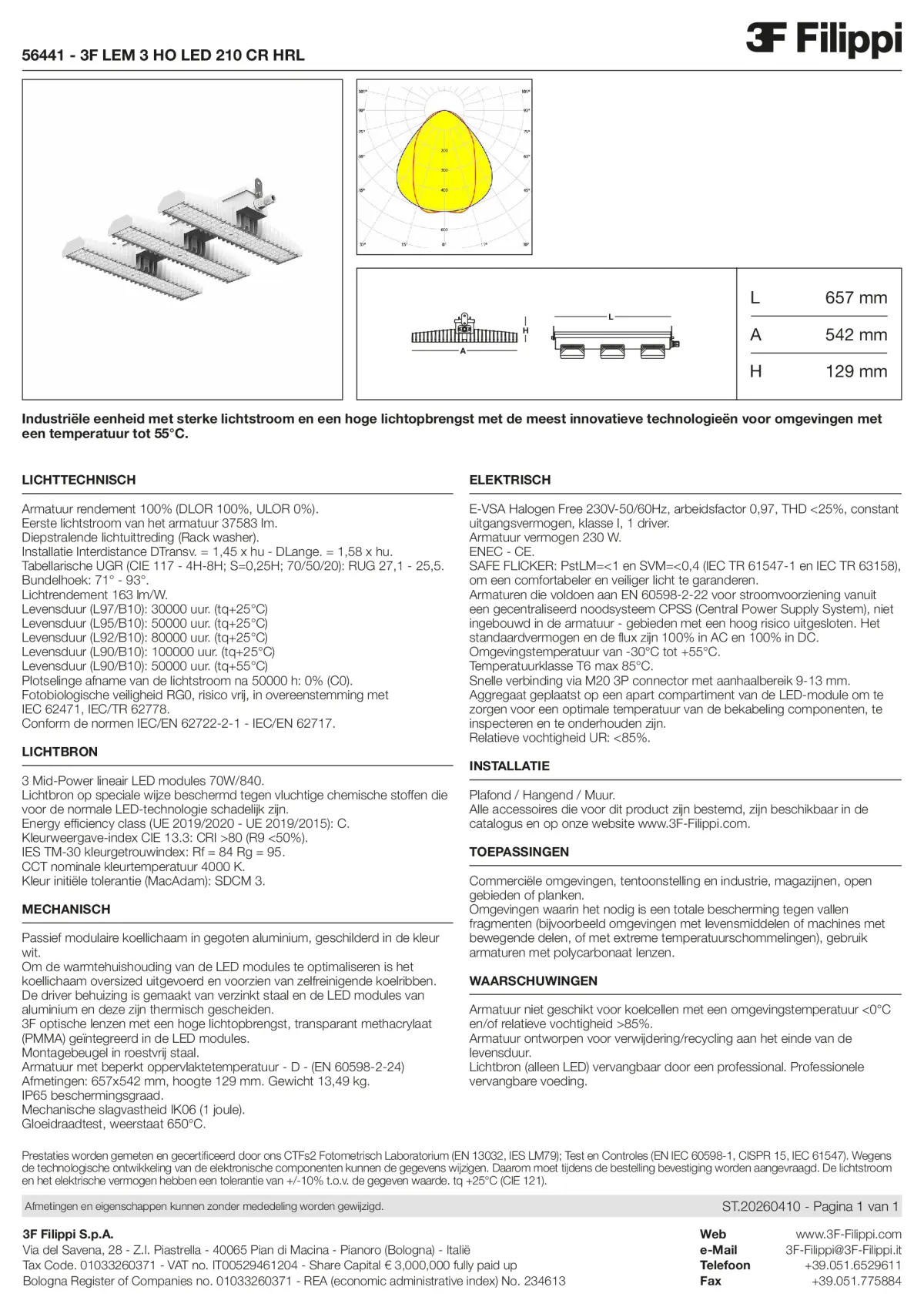 56441 - 3F LEM 3 HO LED 210 CR HRL - Datasheet - nl