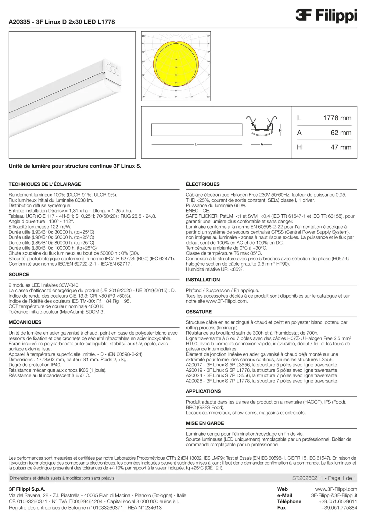 A20335 - 3F Linux D 2x30 LED L1778 - Datasheet - fr