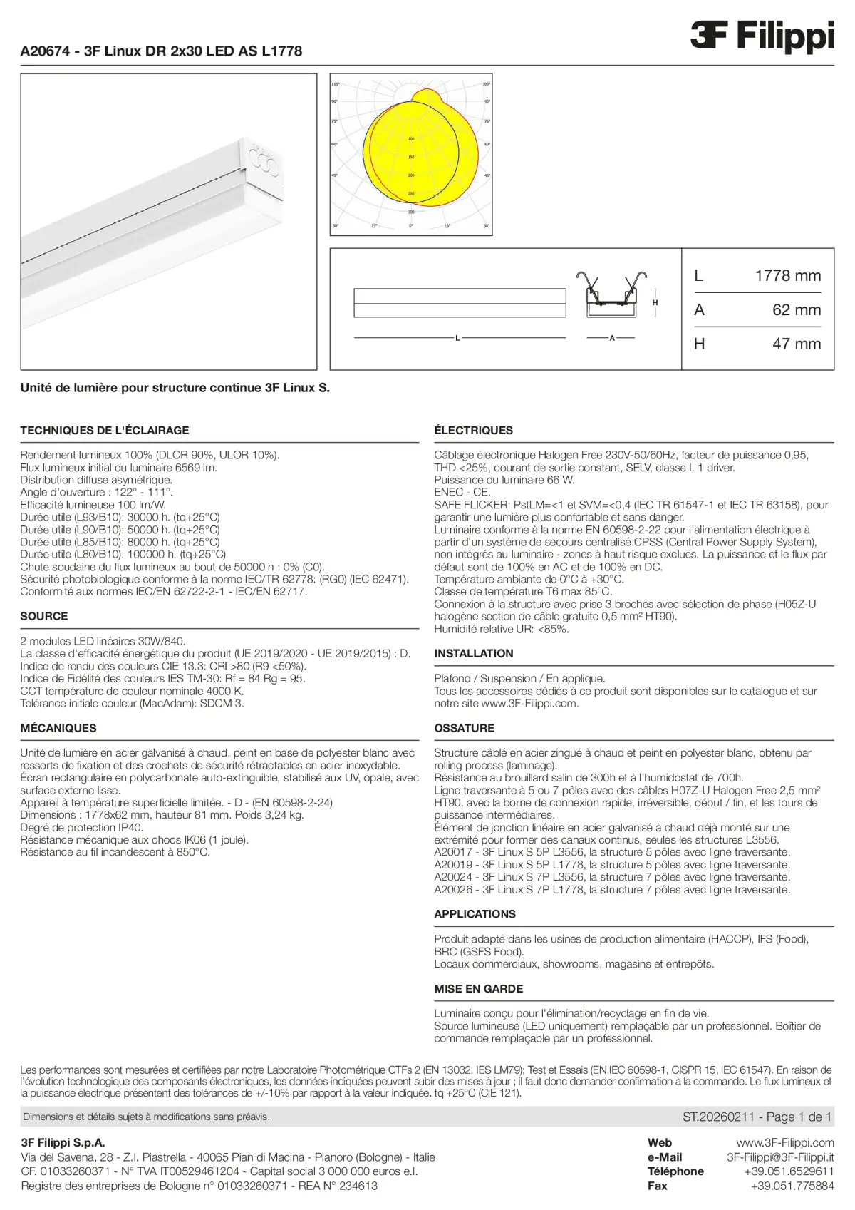 A20674 - 3F Linux DR 2x30 LED AS L1778 - Datasheet - fr