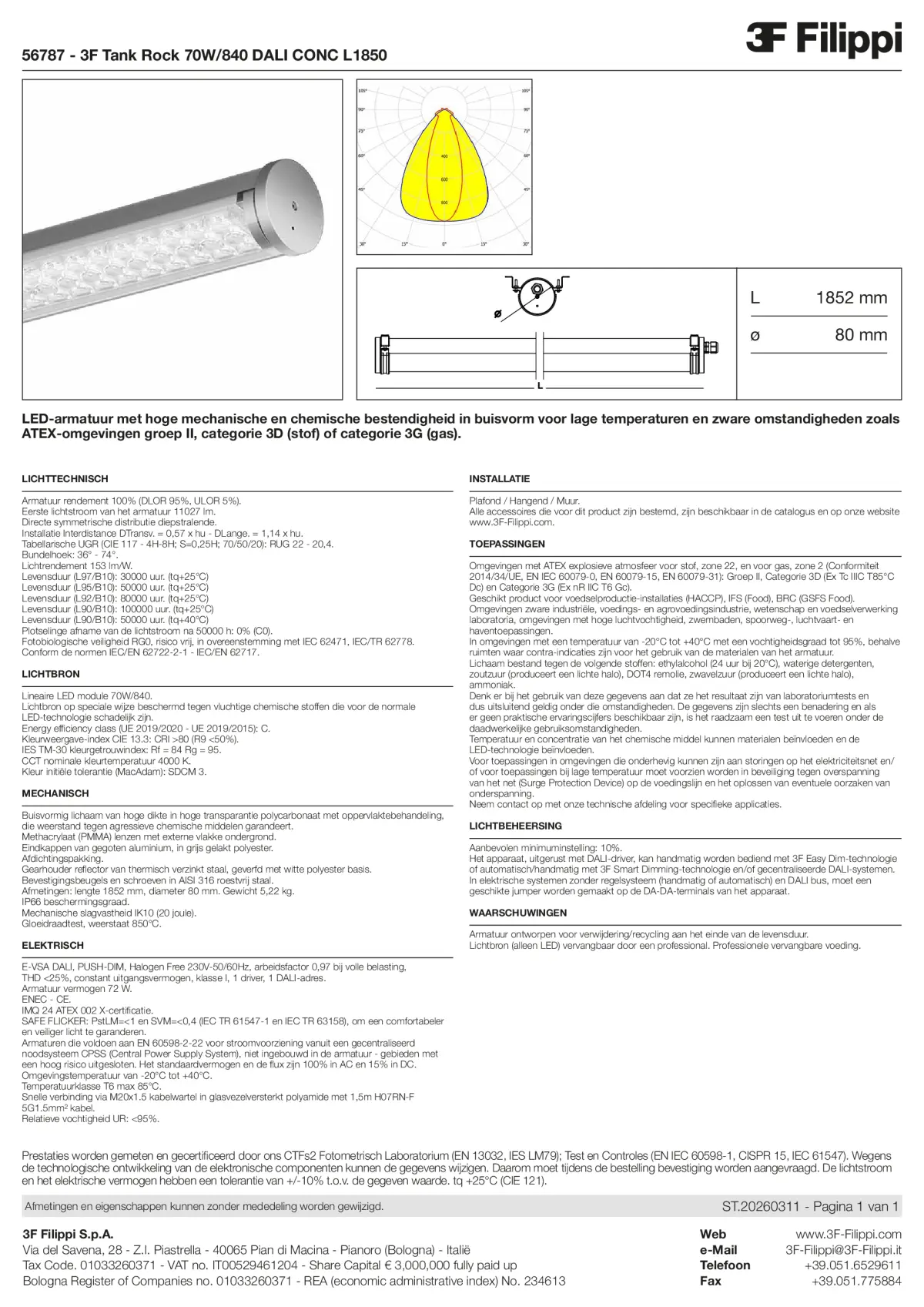 56787 - 3F Tank Rock 70W-840 DALI CONC L1850 - Datasheet - nl