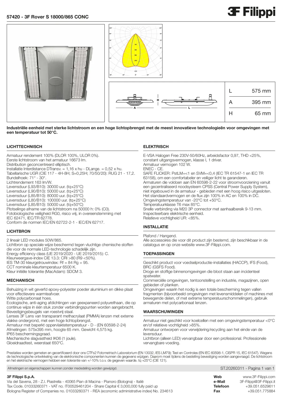 57420 - 3F Rover S 18000-865 CONC - Datasheet - nl