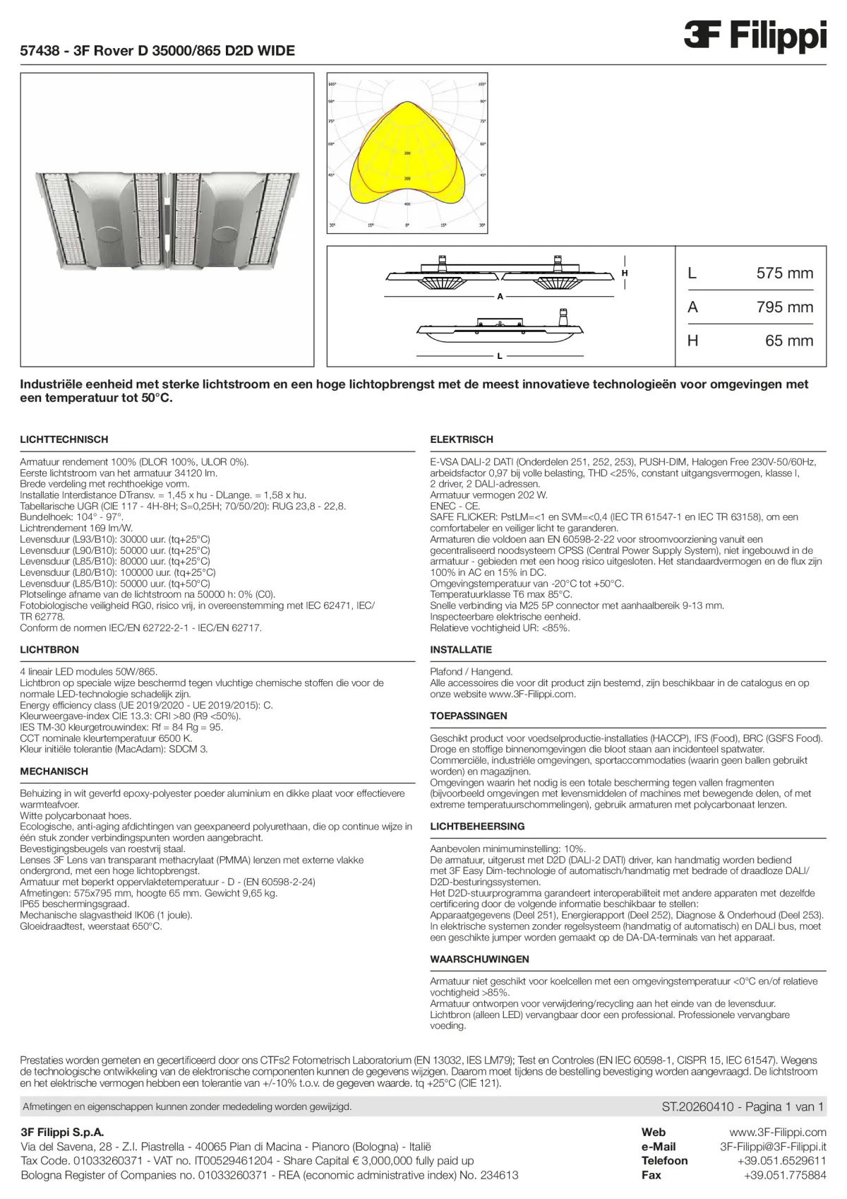 57438 - 3F Rover D 35000-865 D2D WIDE - Datasheet - nl