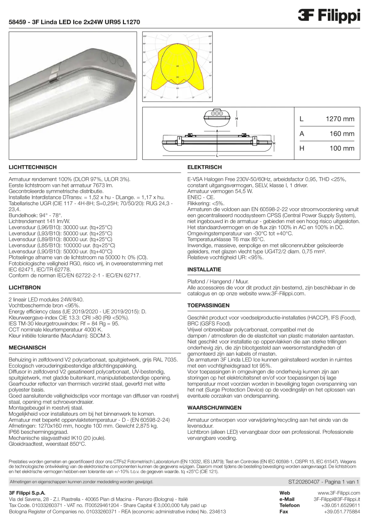 58459 - 3F Linda LED Ice 2x24W UR95 L1270 - Datasheet - nl