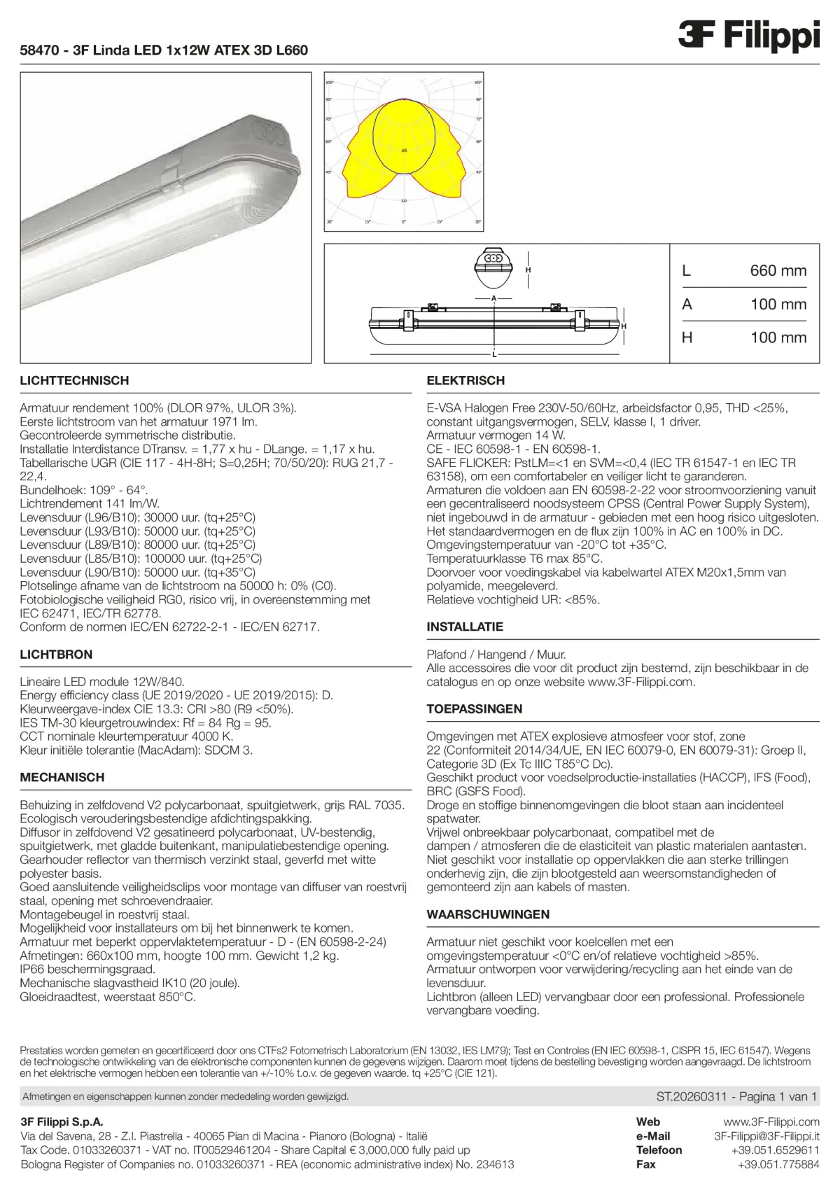 58470 - 3F Linda LED 1x12W ATEX 3D L660 - Datasheet - nl
