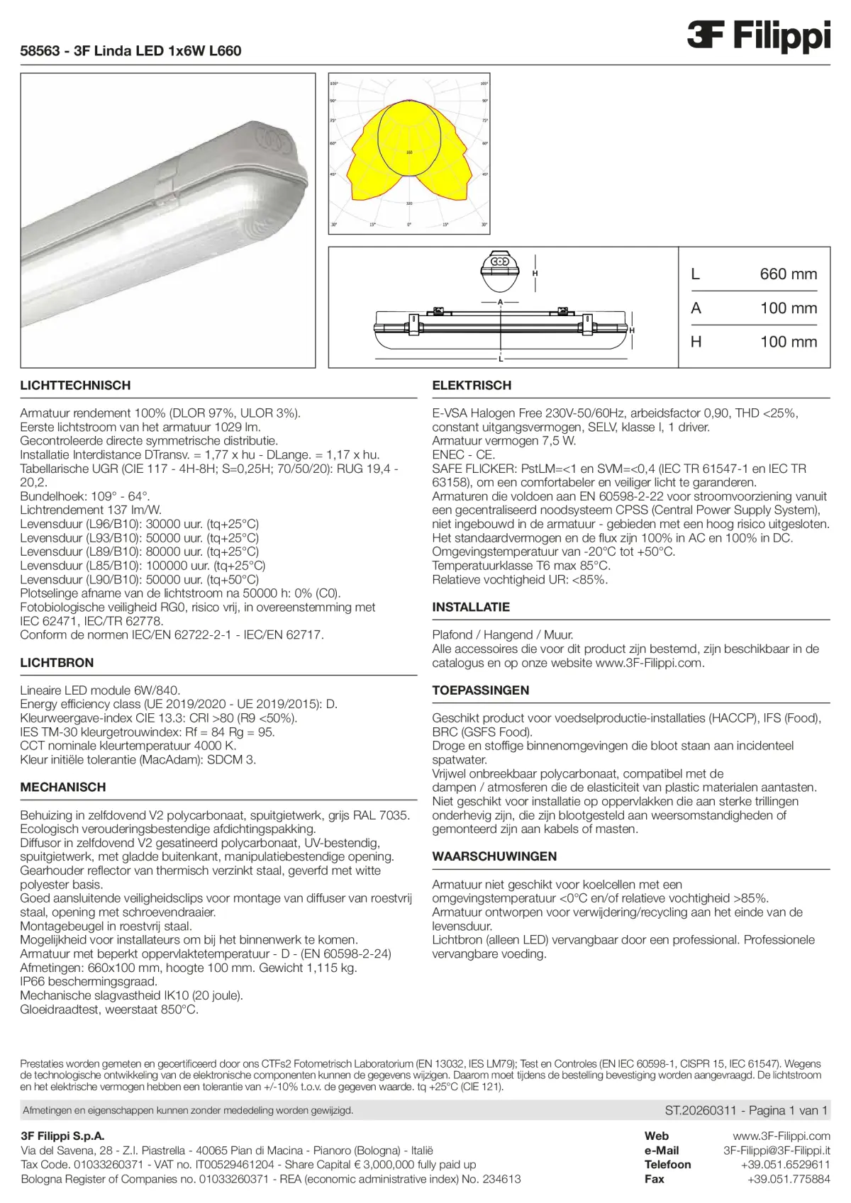 58563 - 3F Linda LED 1x6W L660 - Datasheet - nl