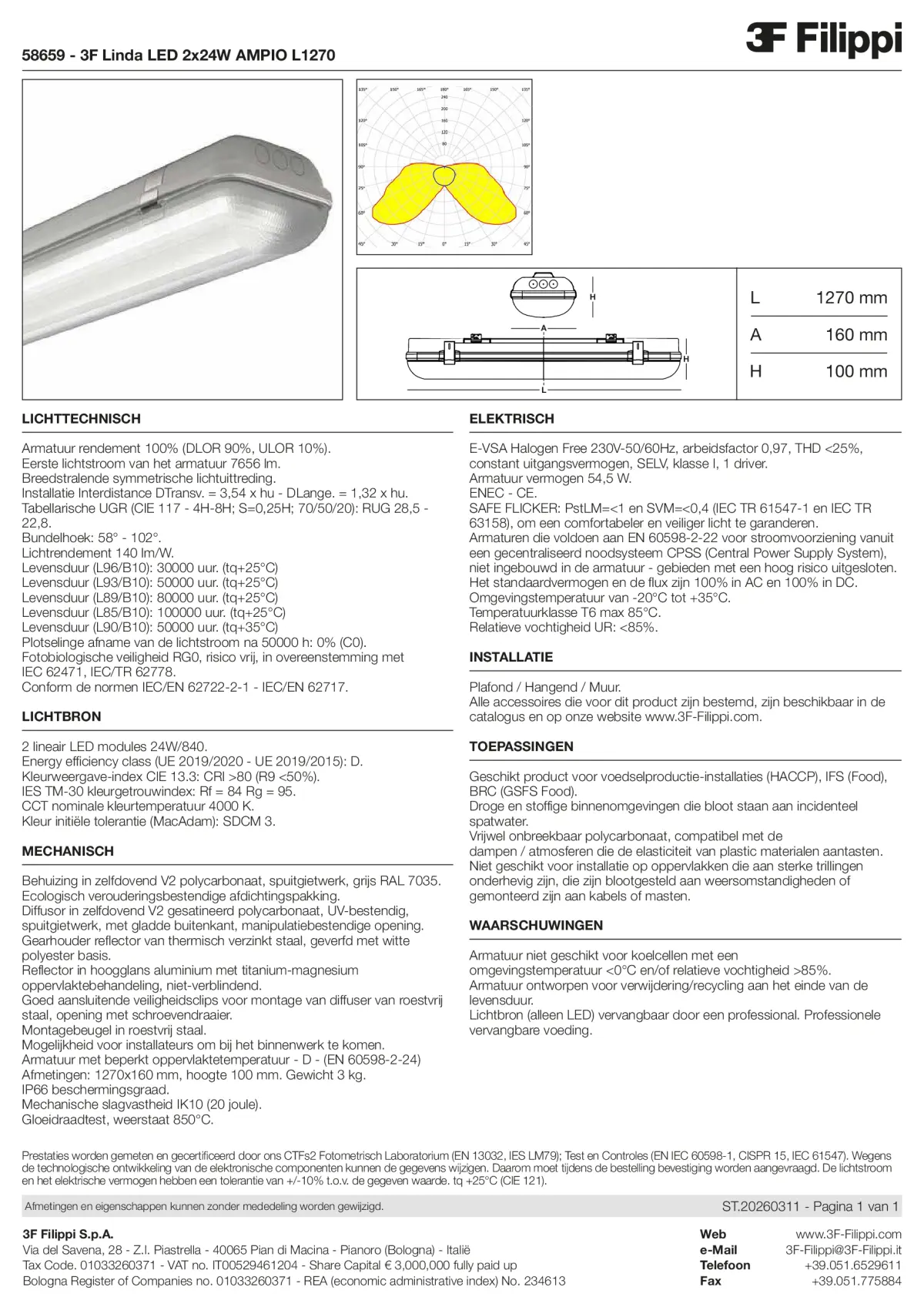 58659 - 3F Linda LED 2x24W AMPIO L1270 - Datasheet - nl