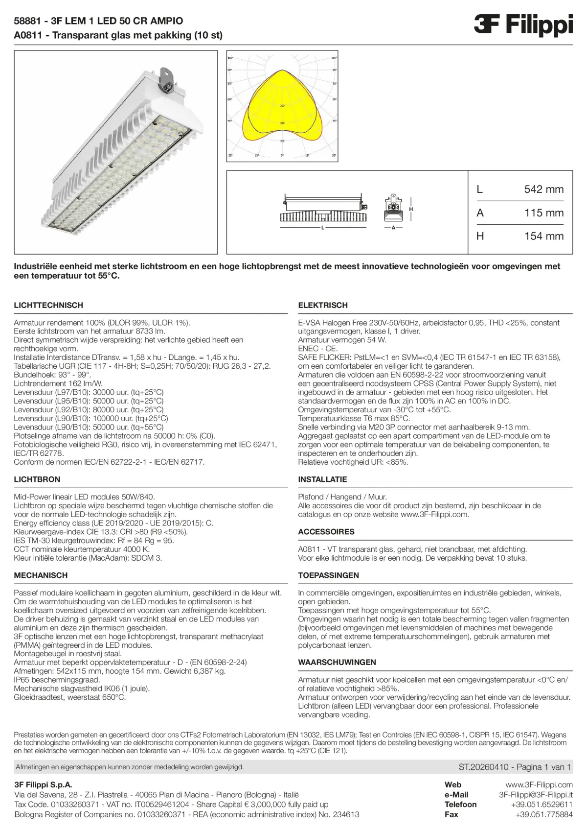 58881+A0811 - 3F LEM 1 LED 50 CR AMPIO + VT - Datasheet - nl