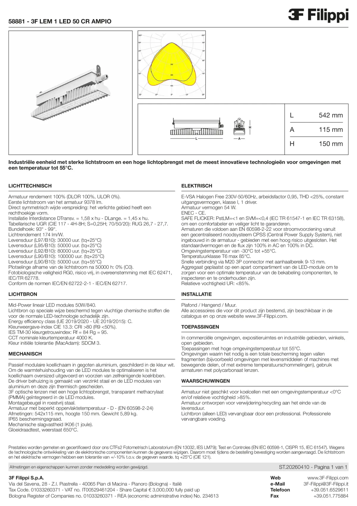 58881 - 3F LEM 1 LED 50 CR AMPIO - Datasheet - nl