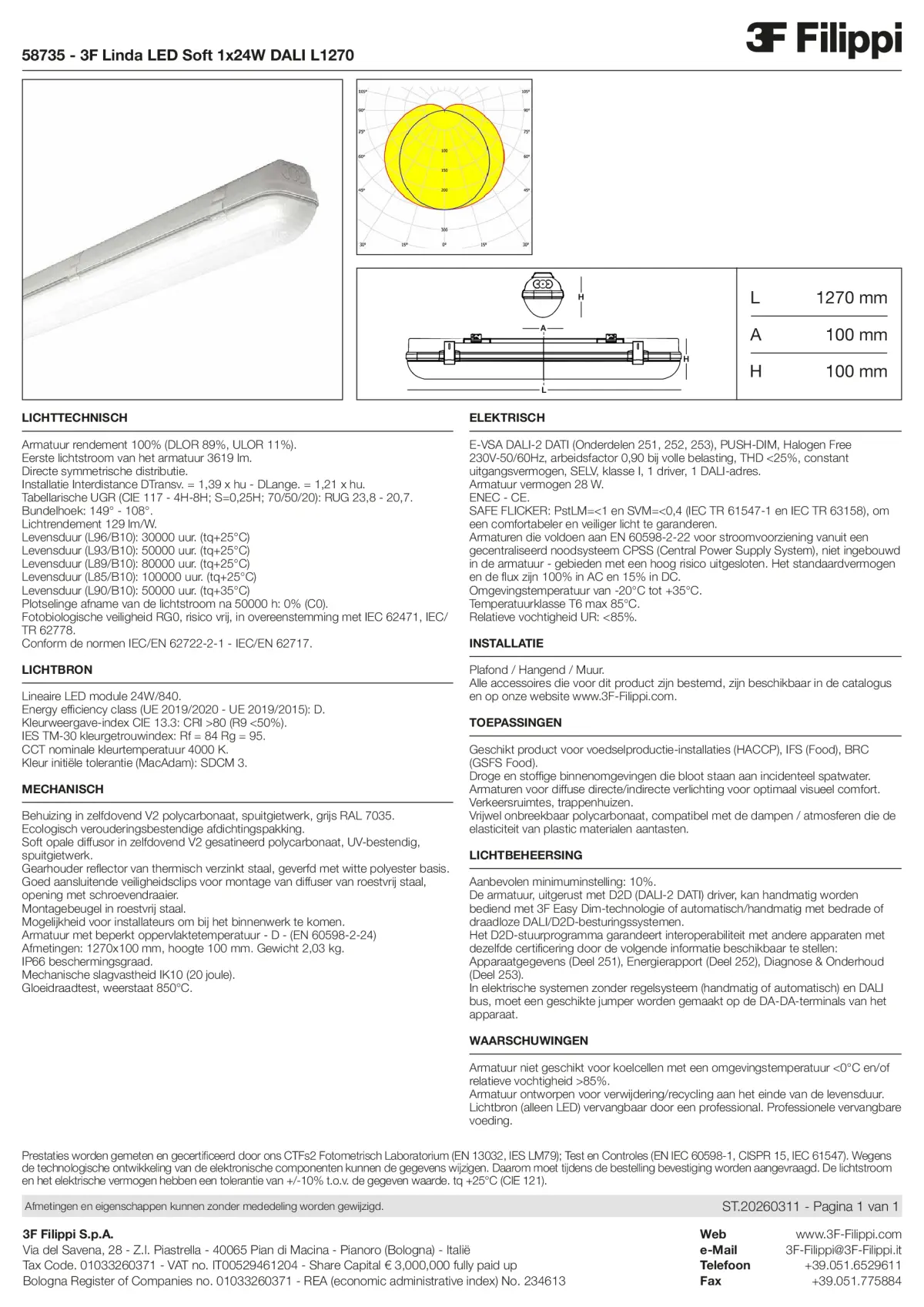 58735 - 3F Linda LED Soft 1x24W DALI L1270 - Datasheet - nl