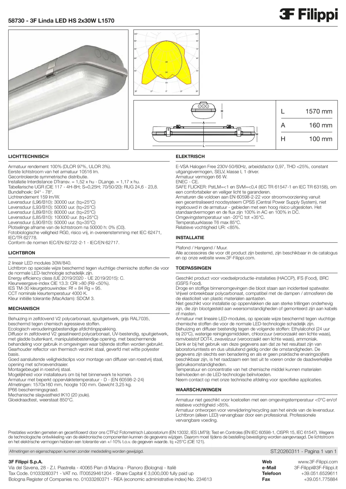 58730 - 3F Linda LED HS 2x30W L1570 - Datasheet - nl
