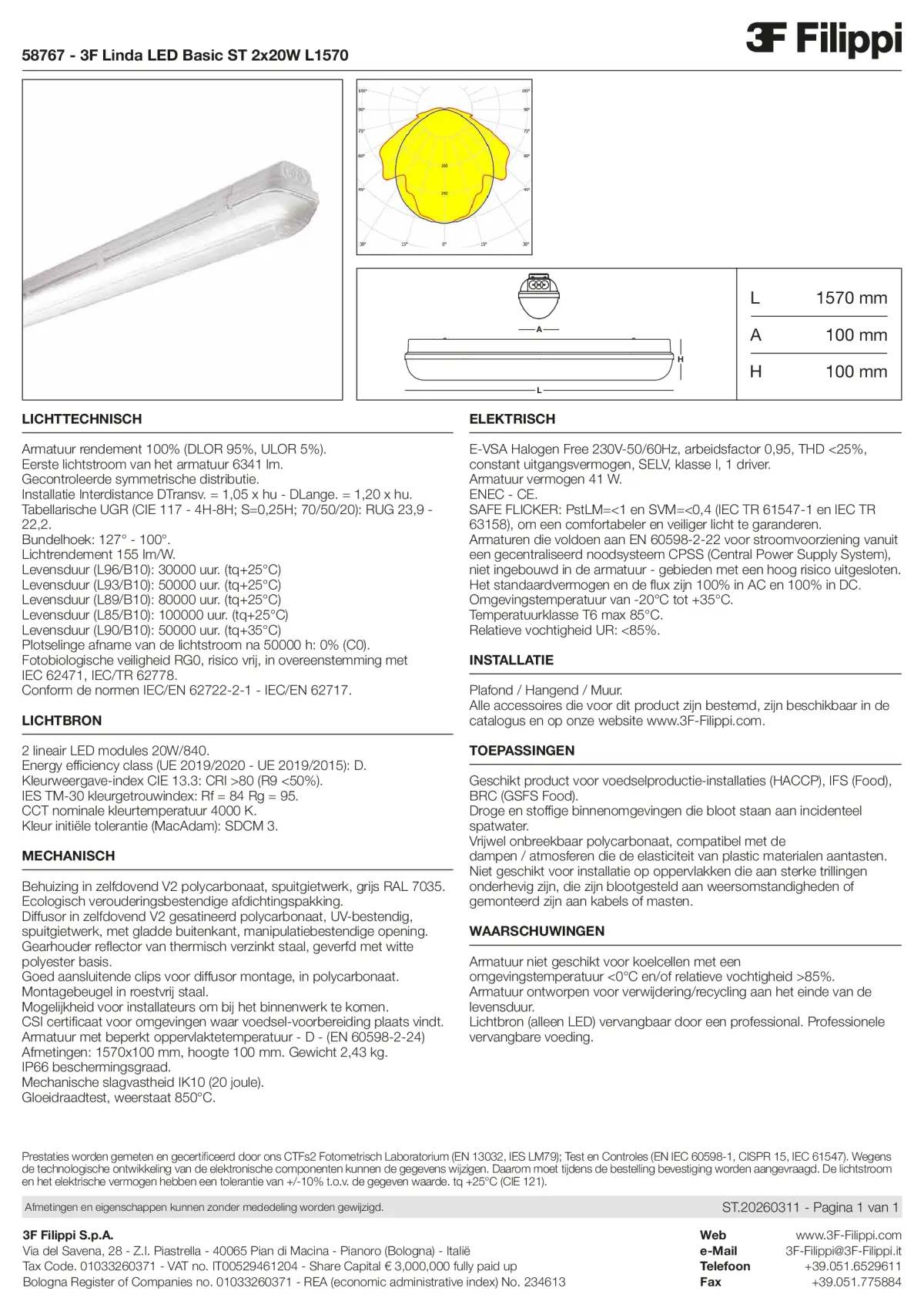 58767 - 3F Linda LED Basic ST 2x20W L1570 - Datasheet - nl