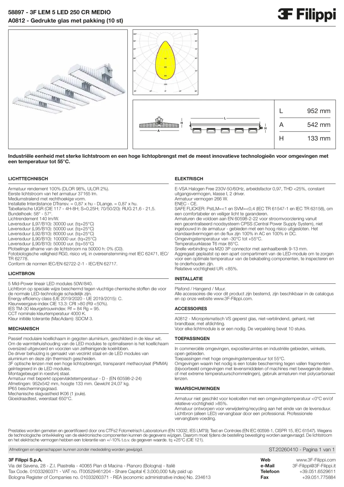 58897+A0812 - 3F LEM 5 LED 250 CR MEDIO + VS - Datasheet - nl