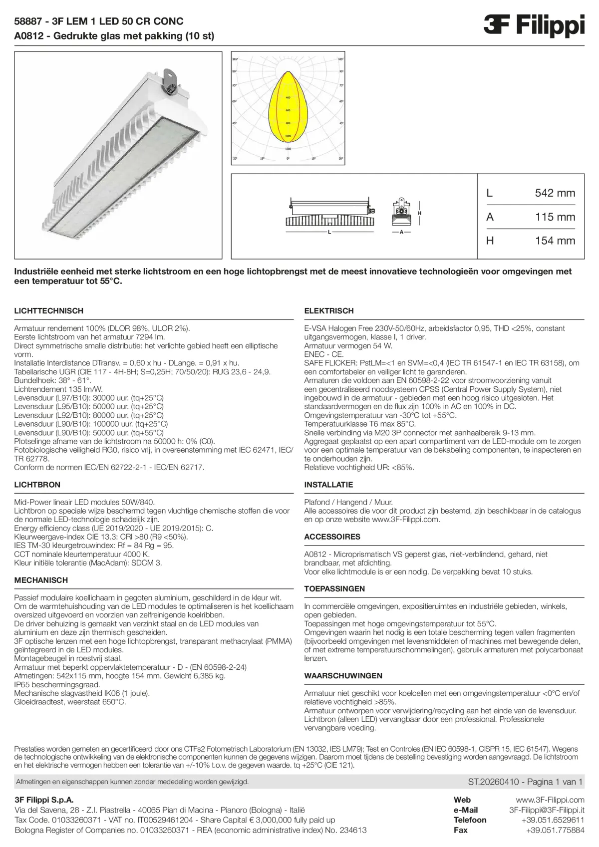 58887+A0812 - 3F LEM 1 LED 50 CR CONC + VS - Datasheet - nl