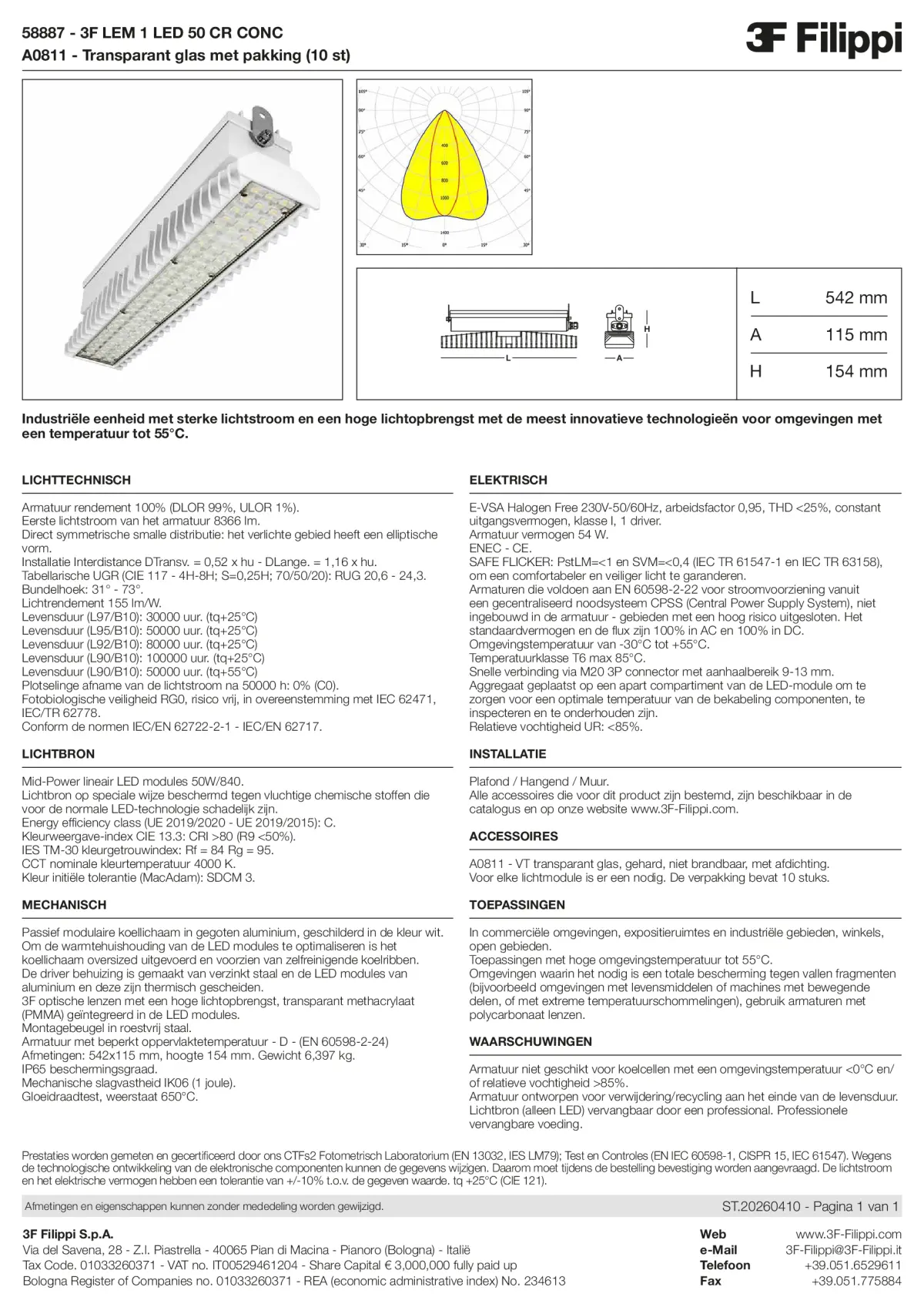 58887+A0811 - 3F LEM 1 LED 50 CR CONC + VT - Datasheet - nl